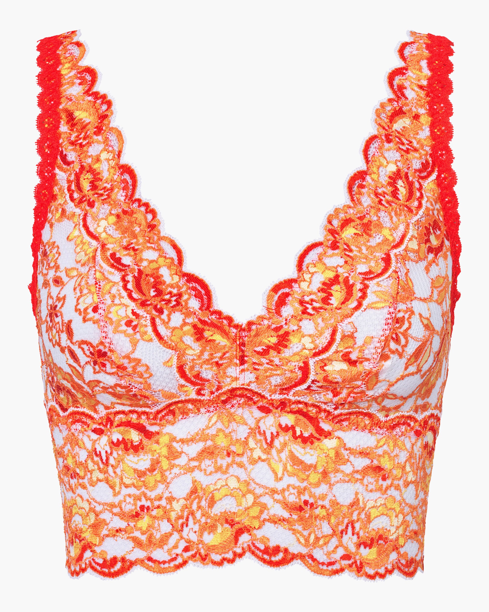 Orange Bralette - Never  Say Never Ombre Plungie Longline Bralette