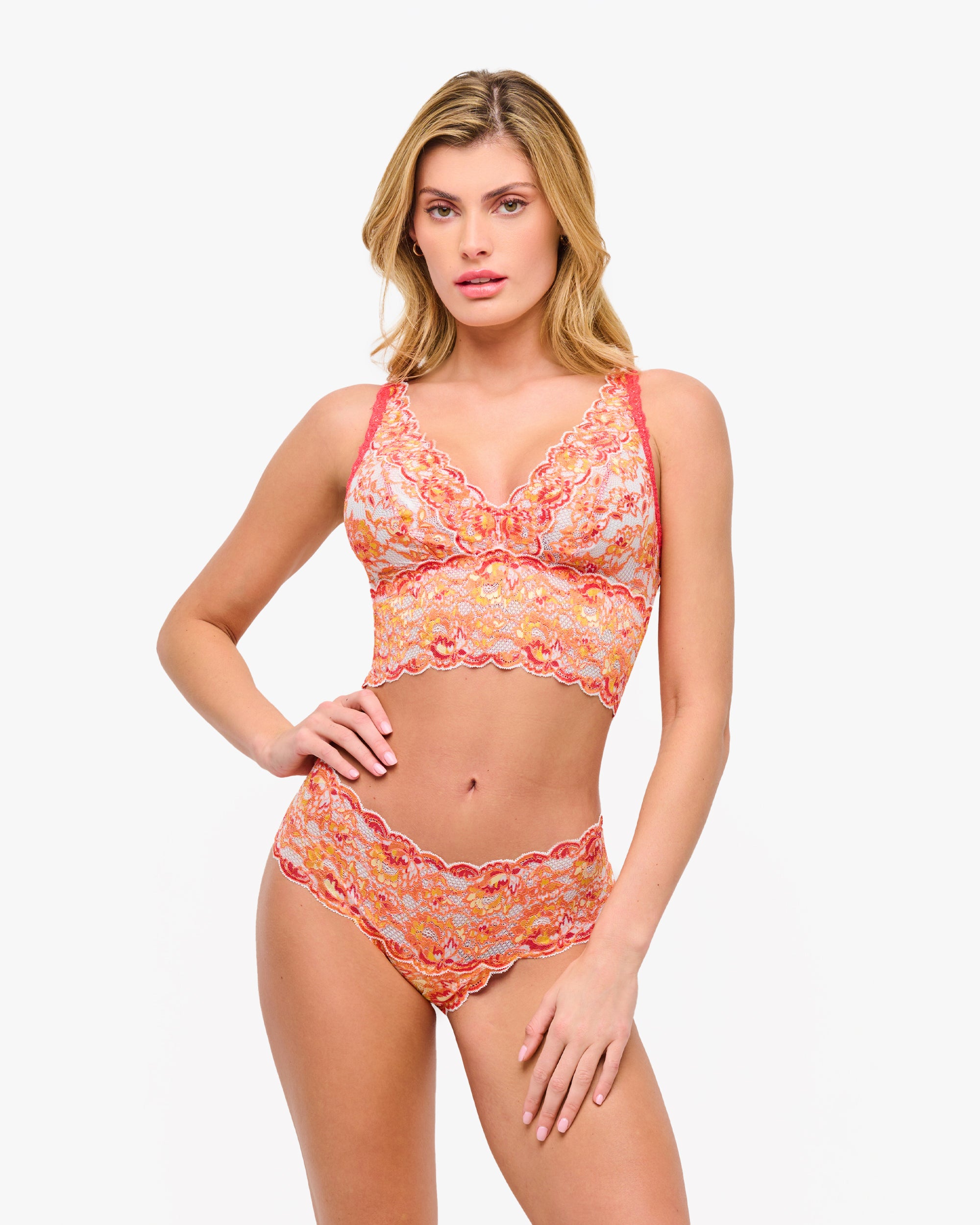 Naranja Bralette - Never  Say Never Ombre Bralette Tipo Top Plungie