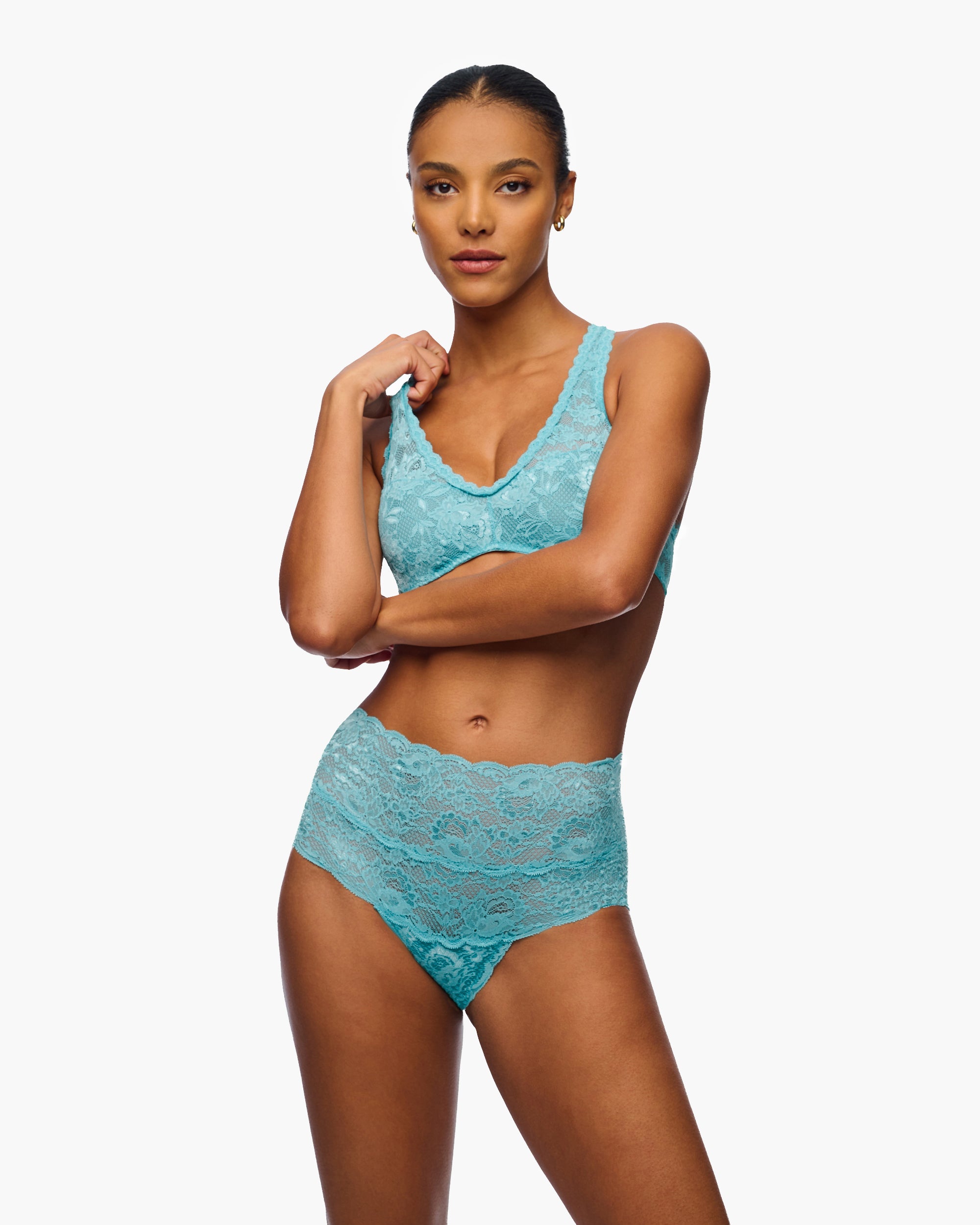 Azul Braguitas Tipo Bikini - Never Say Never Braguita Estilo Bikini De Talle Alto