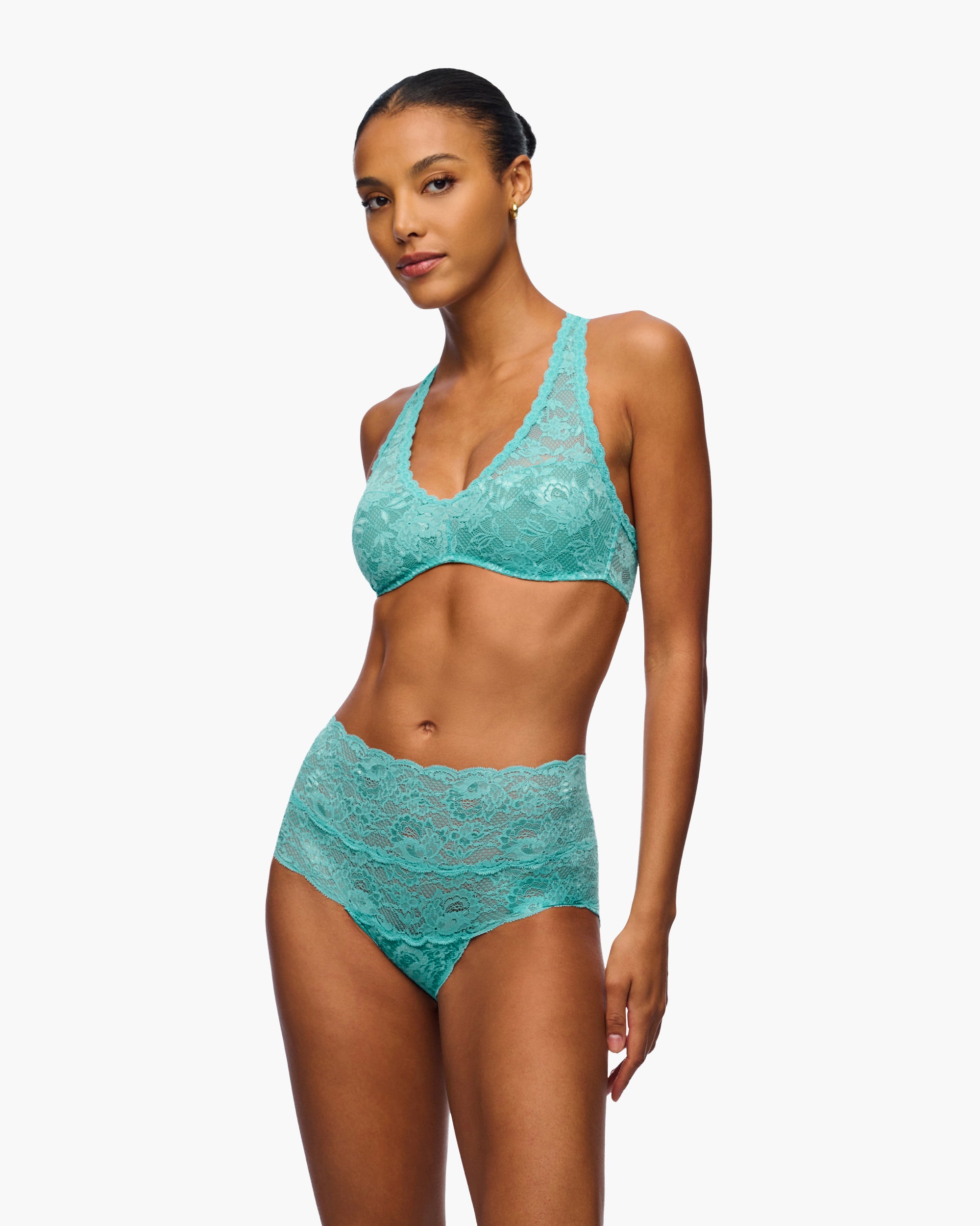Azul Braguitas Tipo Bikini - Never Say Never Braguita Estilo Bikini De Talle Alto