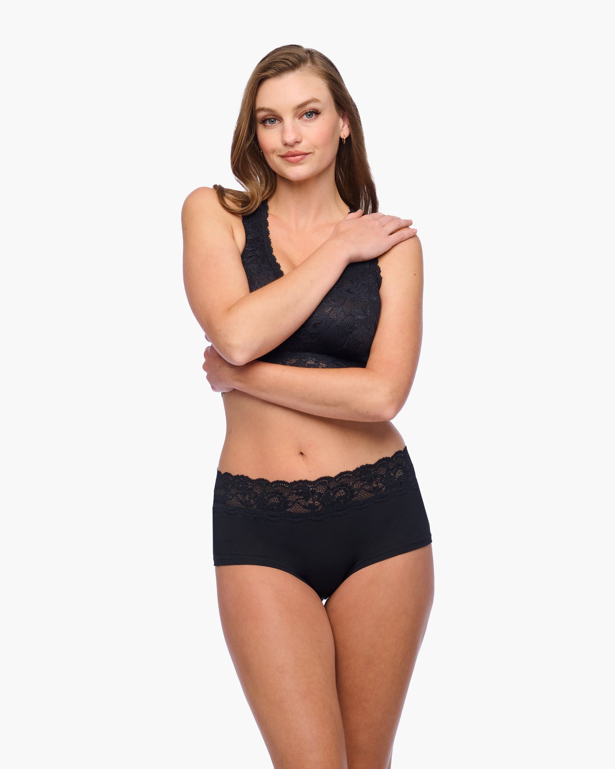 Black Hot Pant - Never Say Never Peachie Boyshort