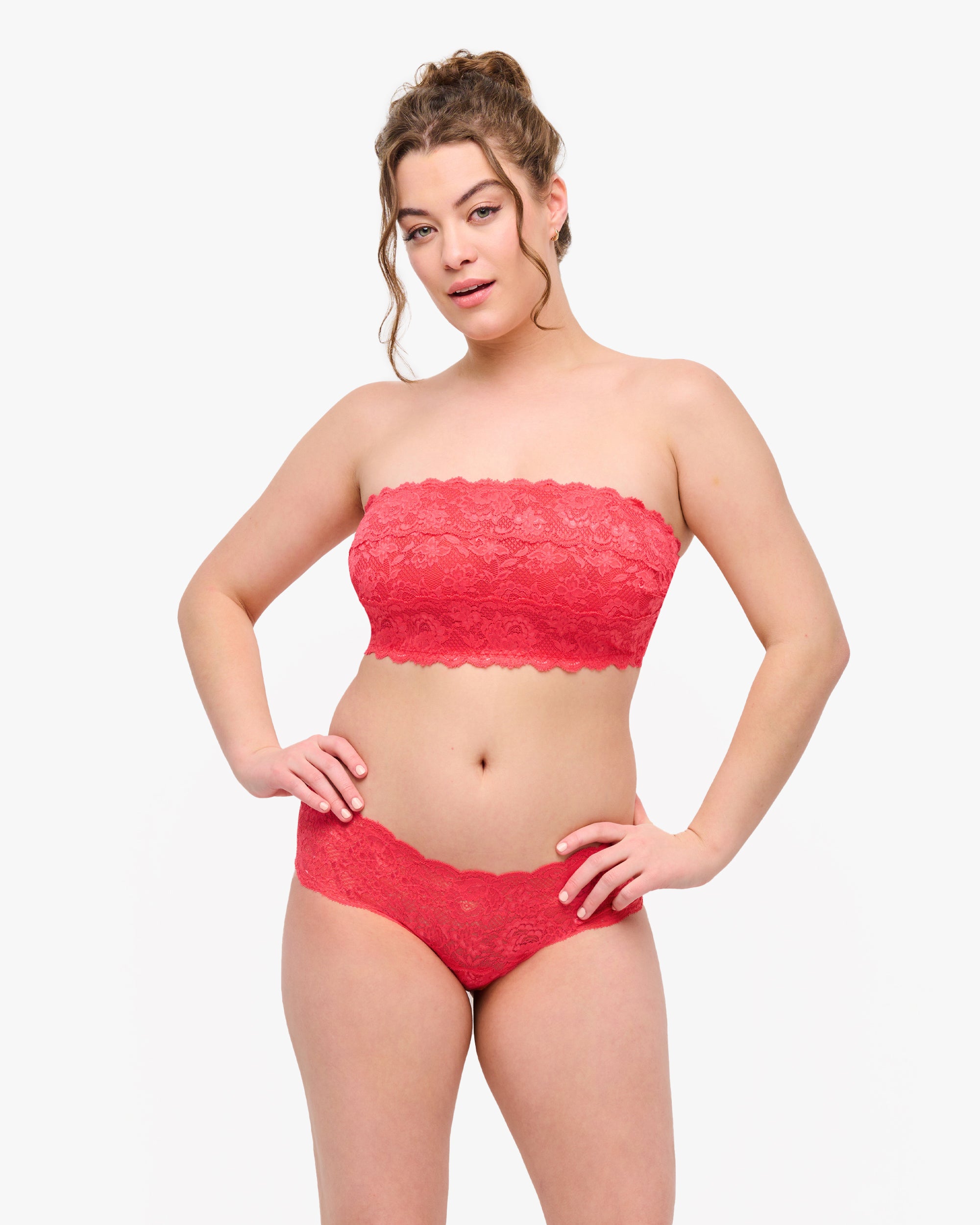 Rosa Bralette - Never Say Never Reggiseno A Fascia Curvy Flirtie