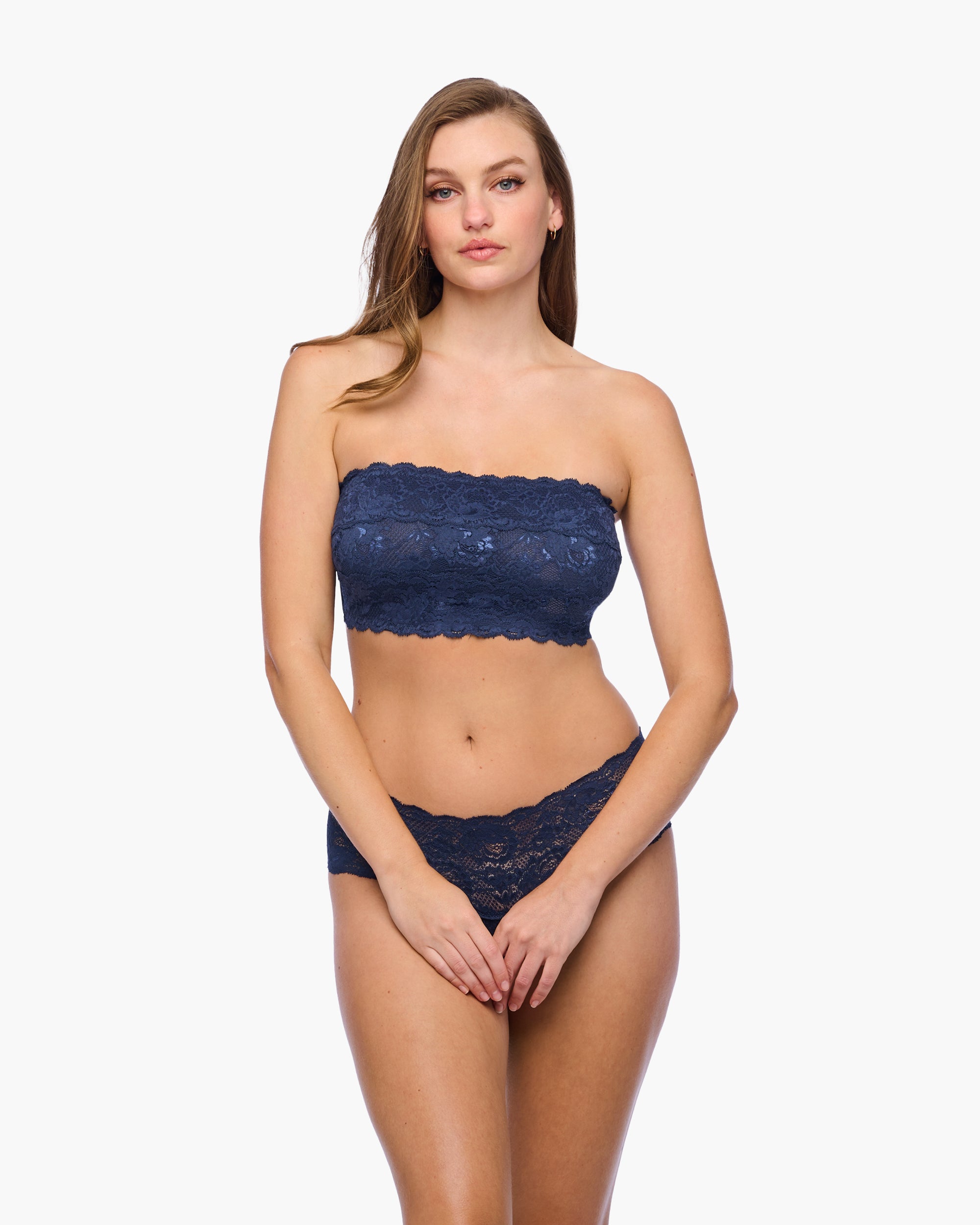 Blue Bralette - Never Say Never Curvy Flirtie Bandeau Bra