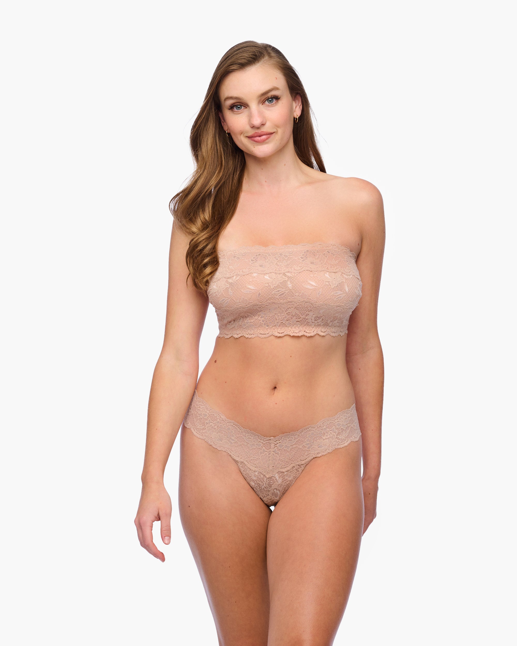 Beige Bralette - Never Say Never Curvy Flirtie Bandeau Bra