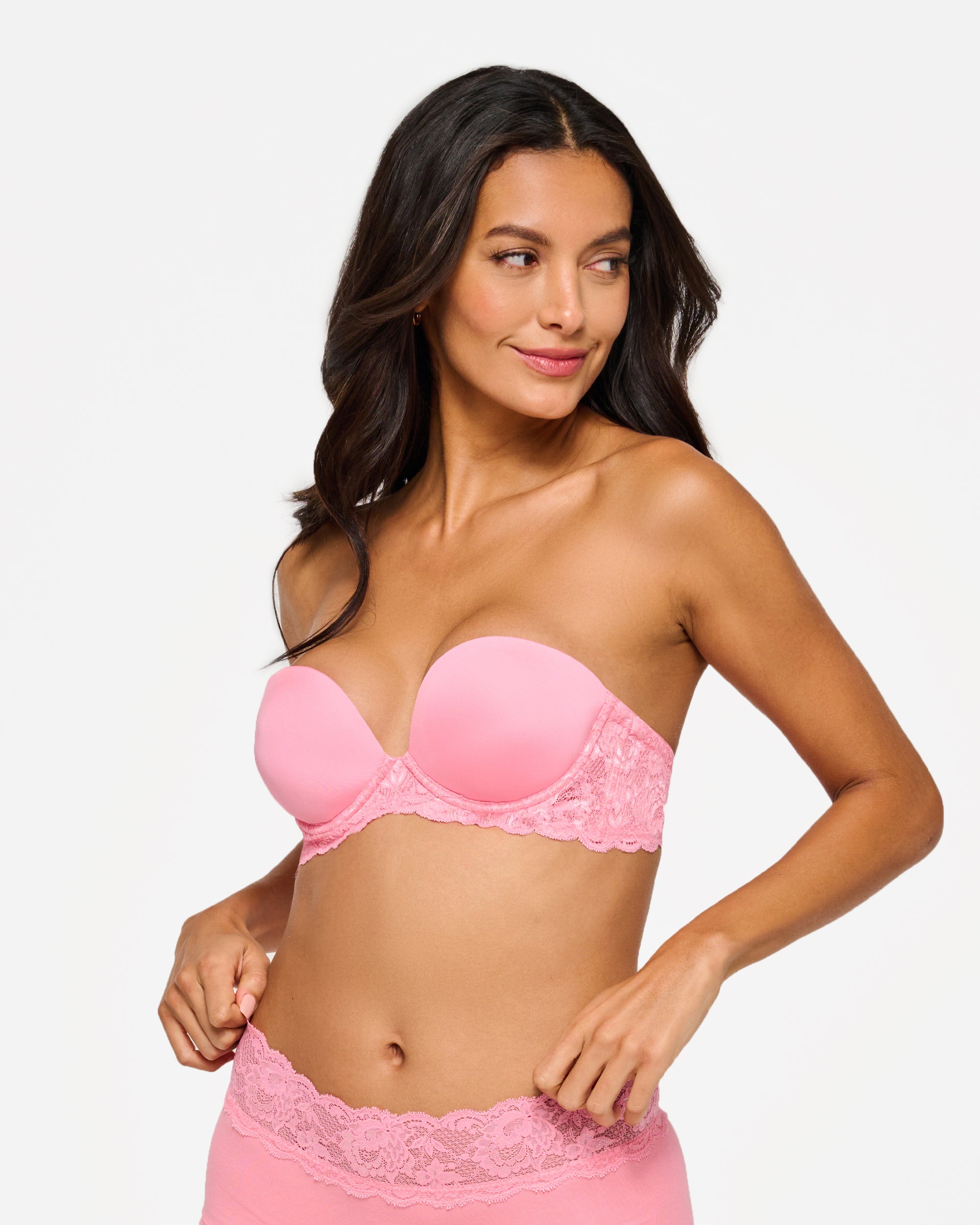 Pink Bra - Never Say Never Plungie Strapless Bra