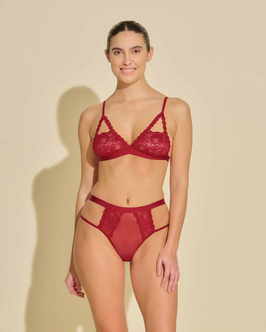 Roja Bralette - Never Say Never Sujetador Con Aberturas