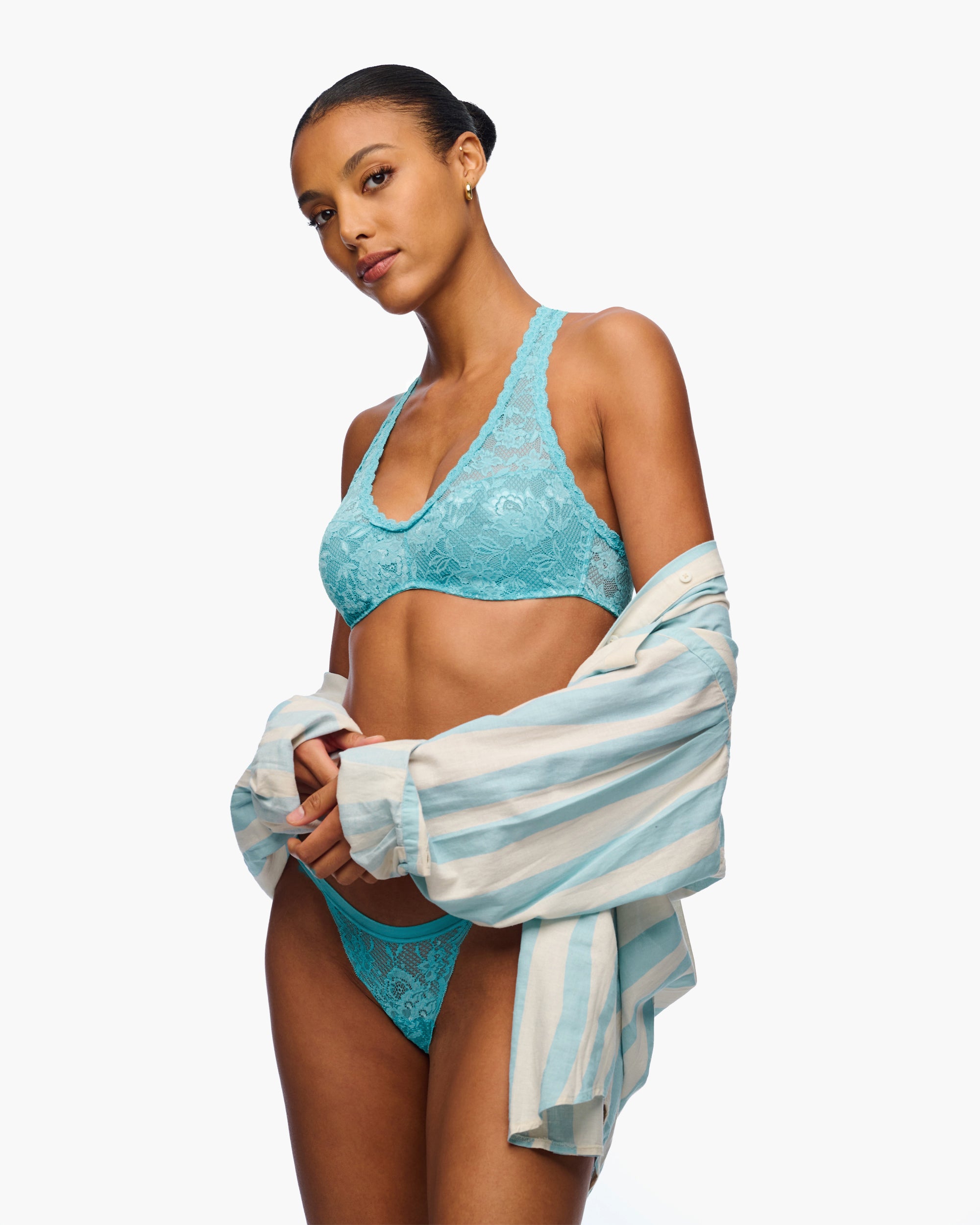 Blue Bralette - Never Say Never Racie Racerback Bralette