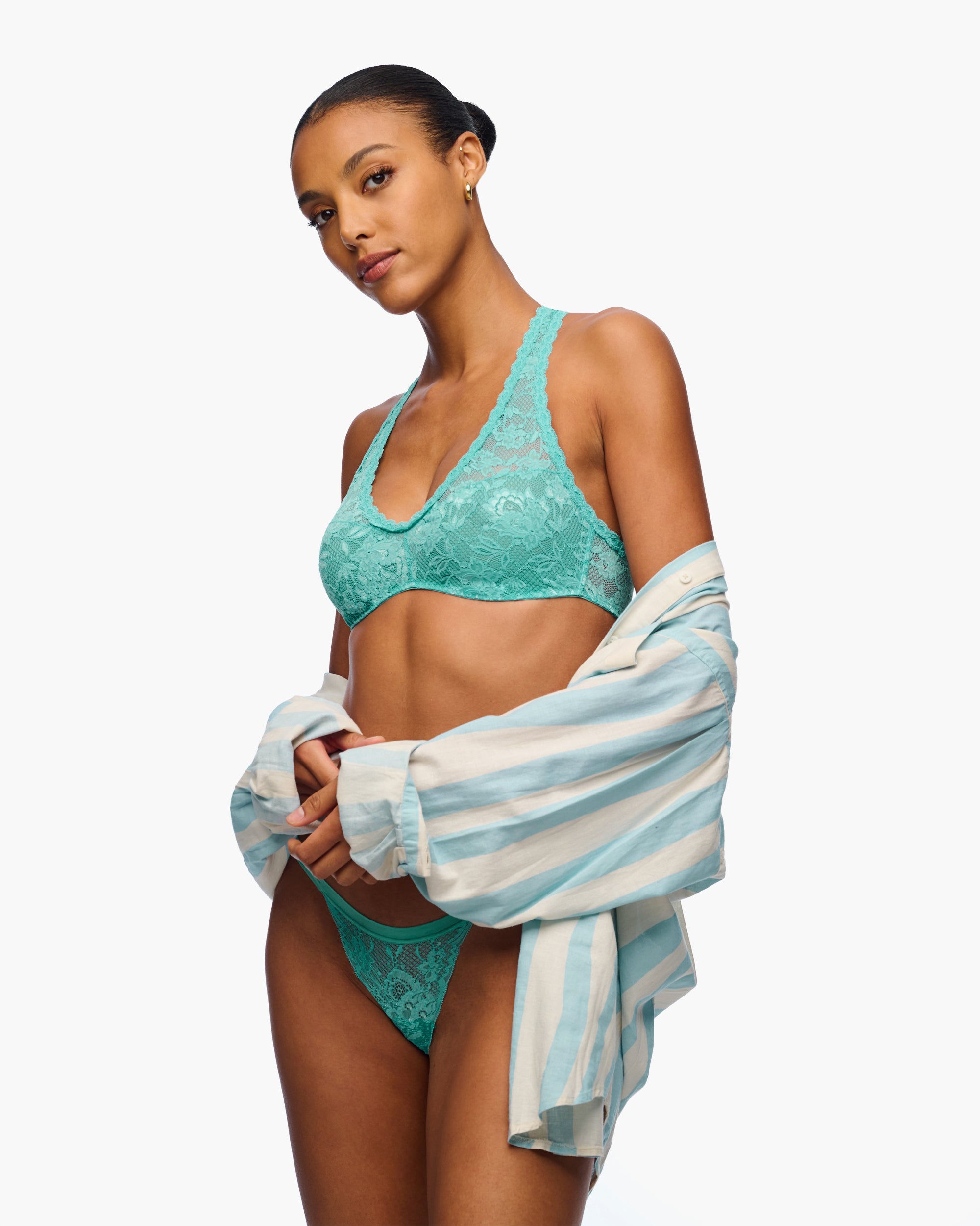 Blue Bralette - Never Say Never Racie Racerback Bralette