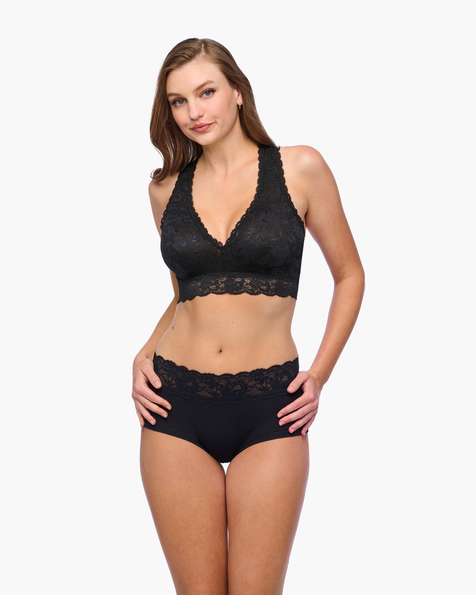 Nero Bralette - Never Say Never Bralette Curvy Racie Con Spalline Incrociate Bralette