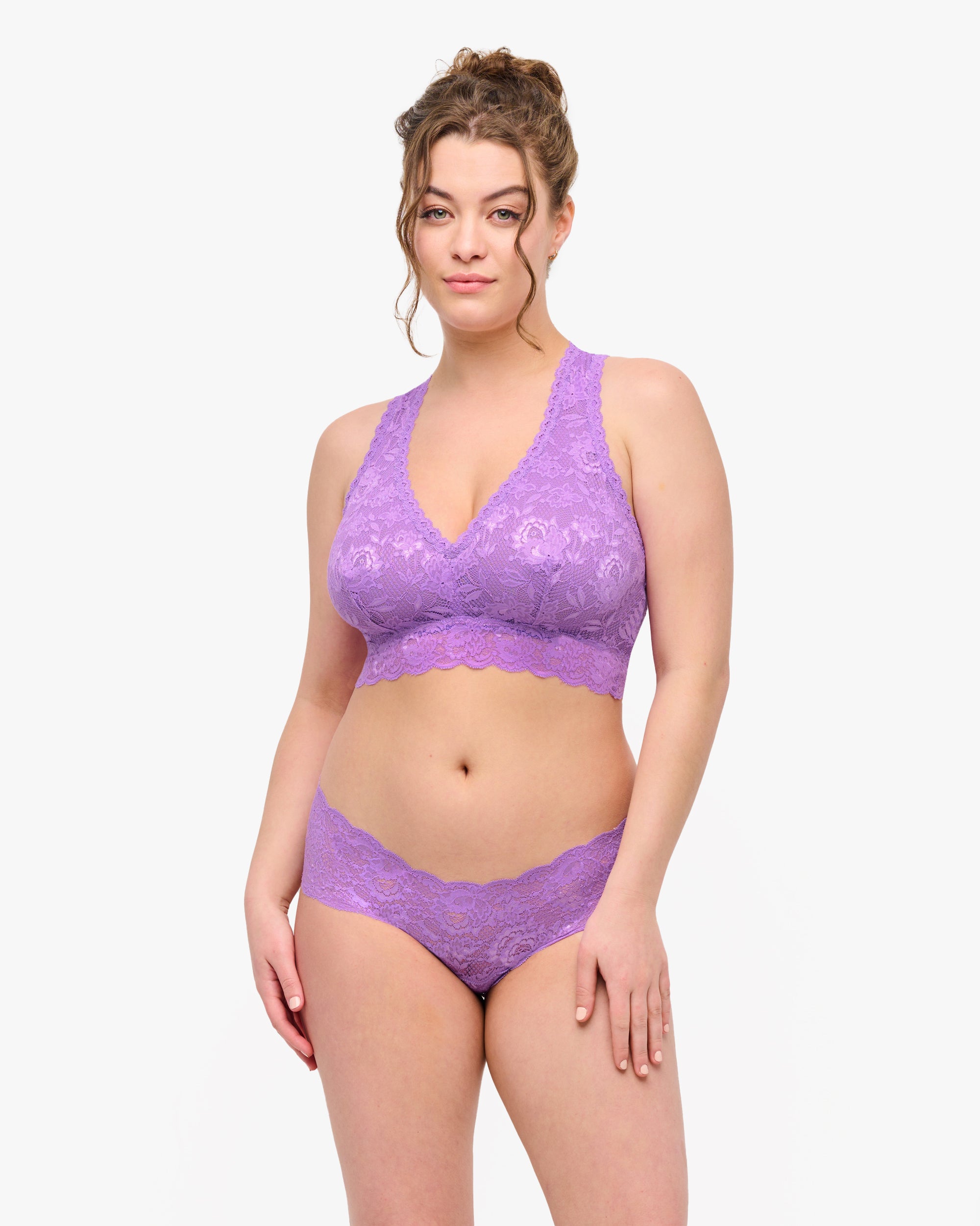 Púrpura Bralette - Never Say Never Curvy Racie - Bralette Con Espalda De Nadador