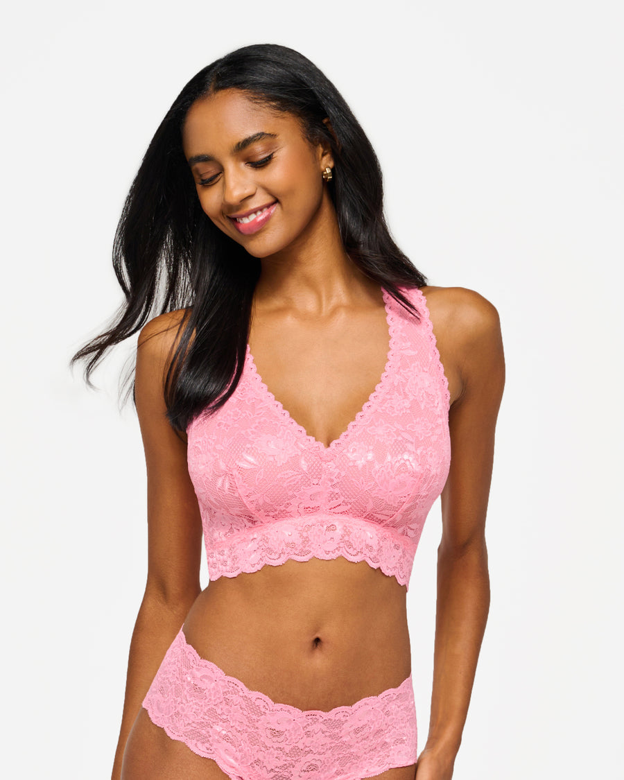 Pink Bralette - Never Say Never Curvy Racie Racerback Bralette