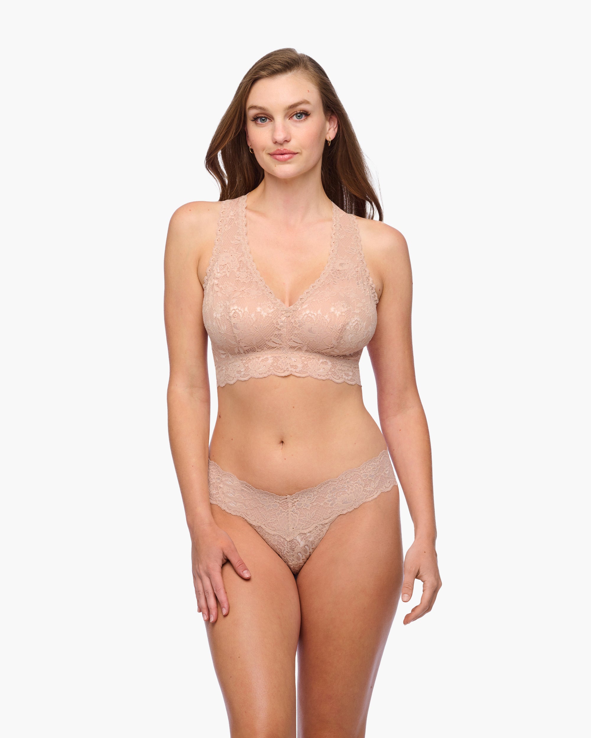 Beige Bralette - Never Say Never Bralette Curvy Racie Con Spalline Incrociate Bralette