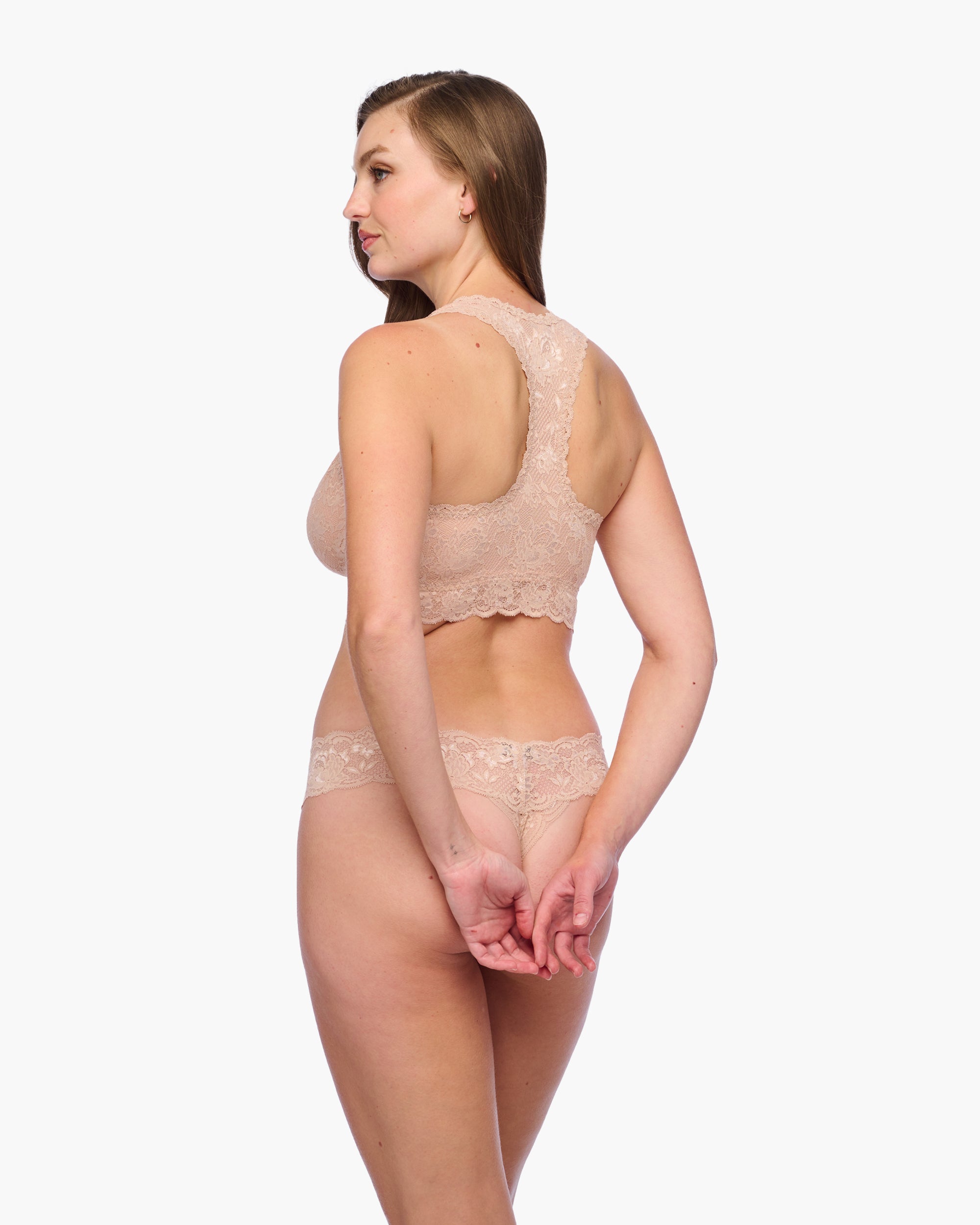 Beige Bralette - Never Say Never Curvy Racie Racerback Bralette