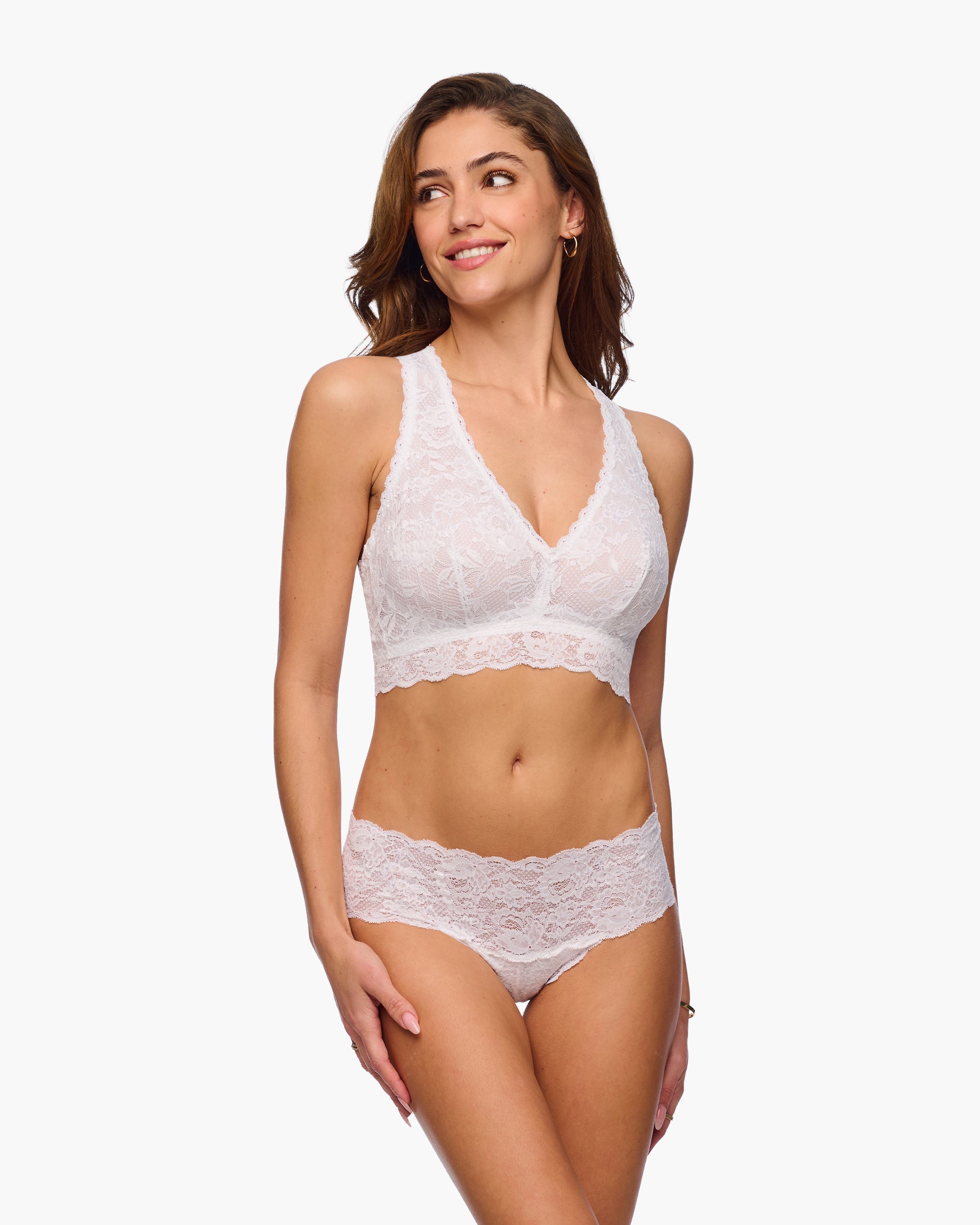 Bianco Bralette - Never Say Never Bralette Curvy Racie Con Spalline Incrociate Bralette