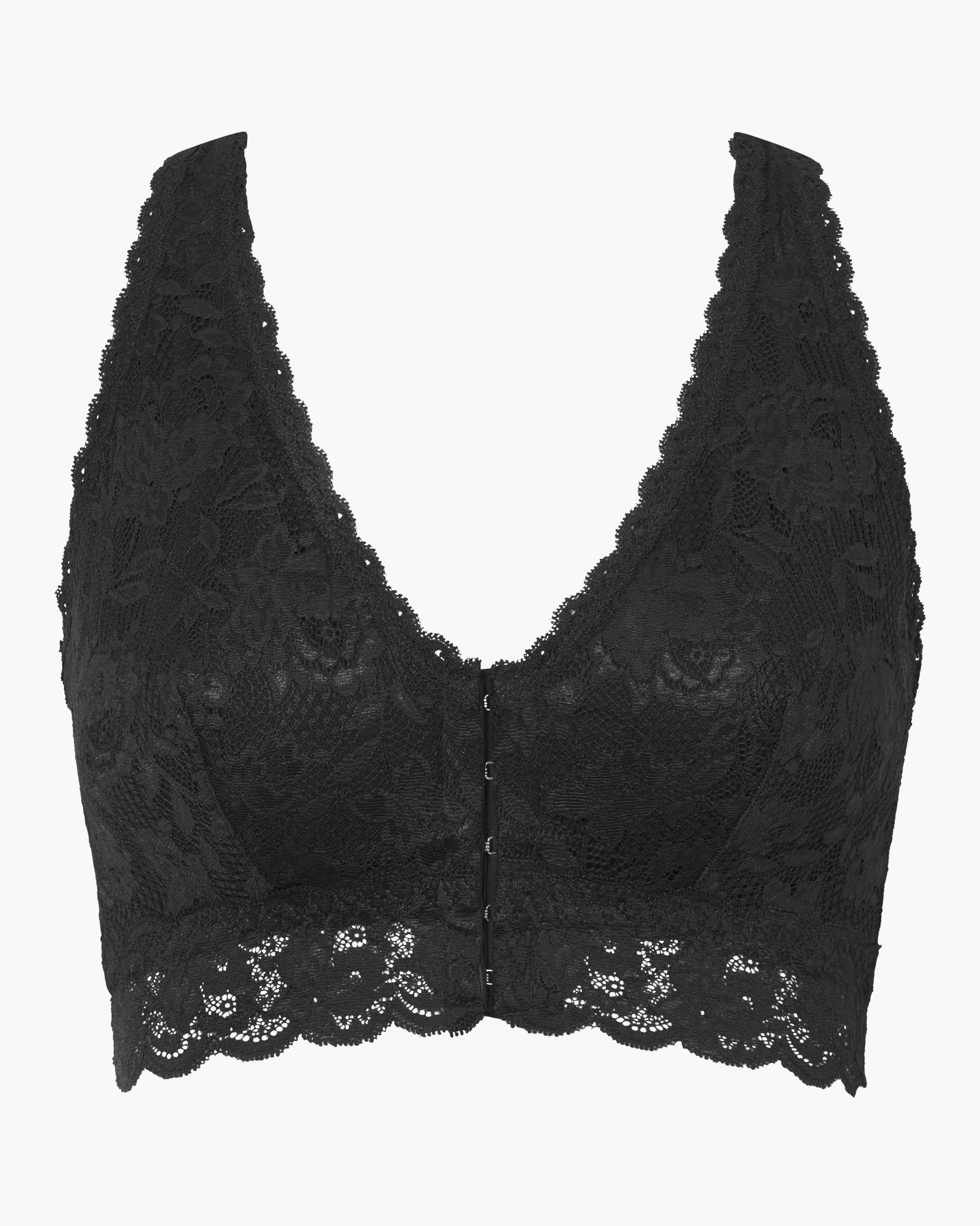 Noir Bralette - Never Say Never Bralette Post-Chirurgicale À Fermeture Frontale Curvy
