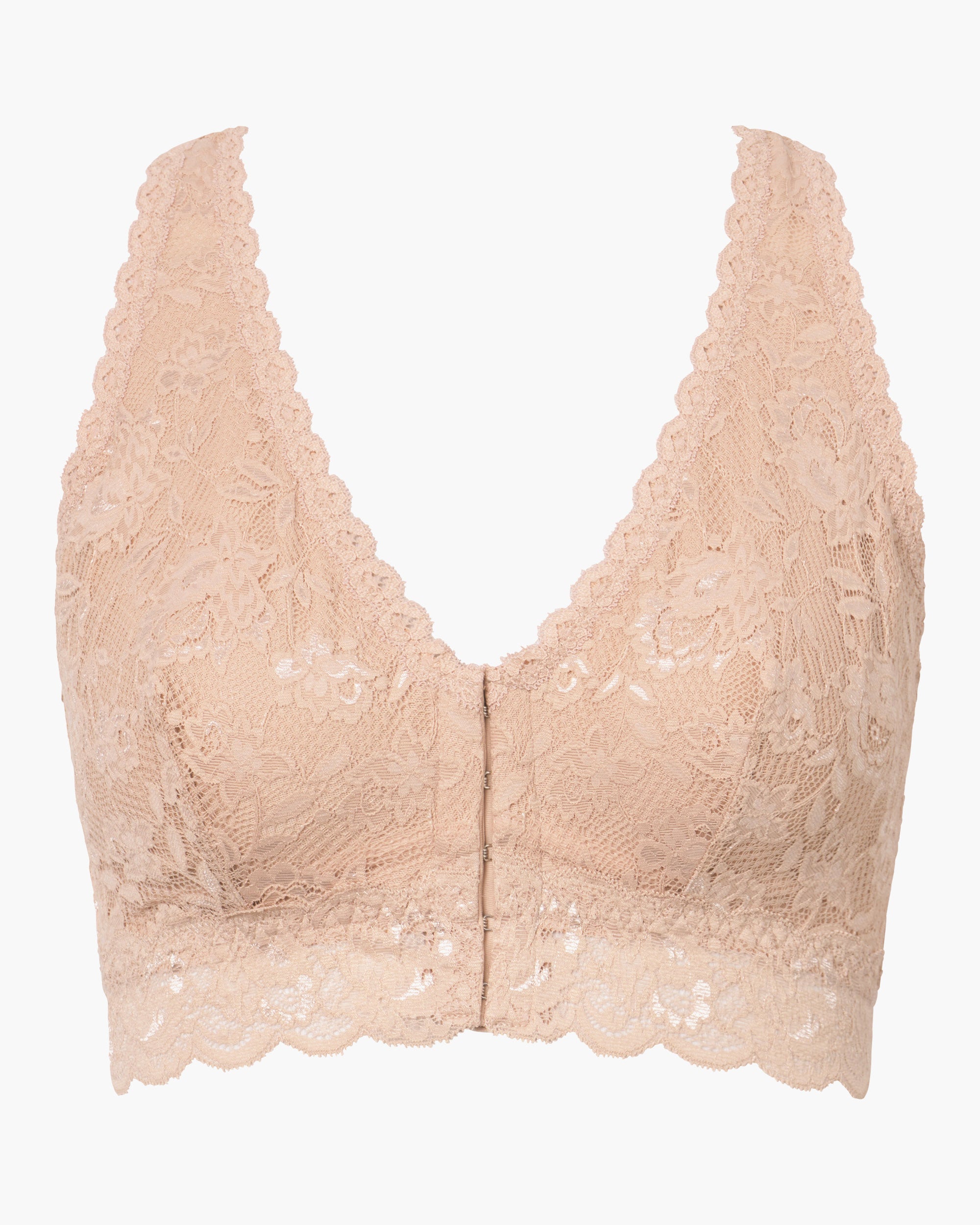 Beige Bralette - Never Say Never Bralette Curvy Con Chiusura Sul Davanti Per Post-Intervento
