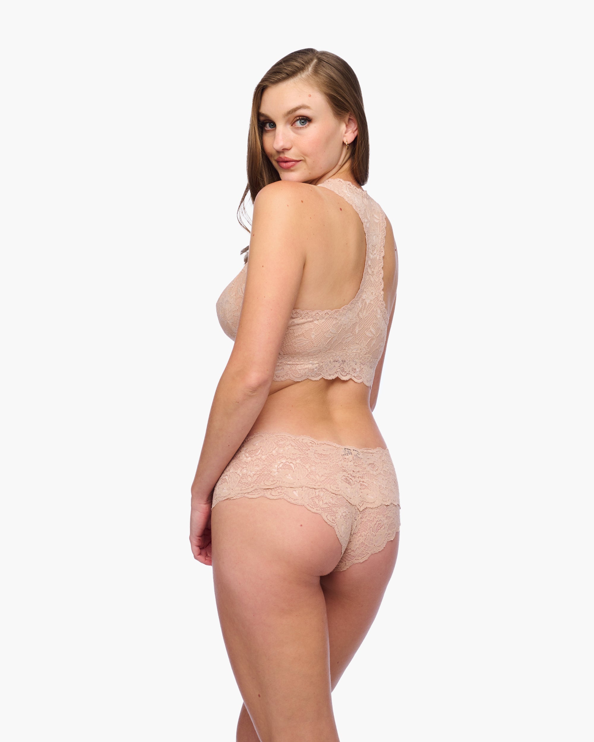 Beige Bralette - Never Say Never Bralette Curvy Con Chiusura Sul Davanti Per Post-Intervento