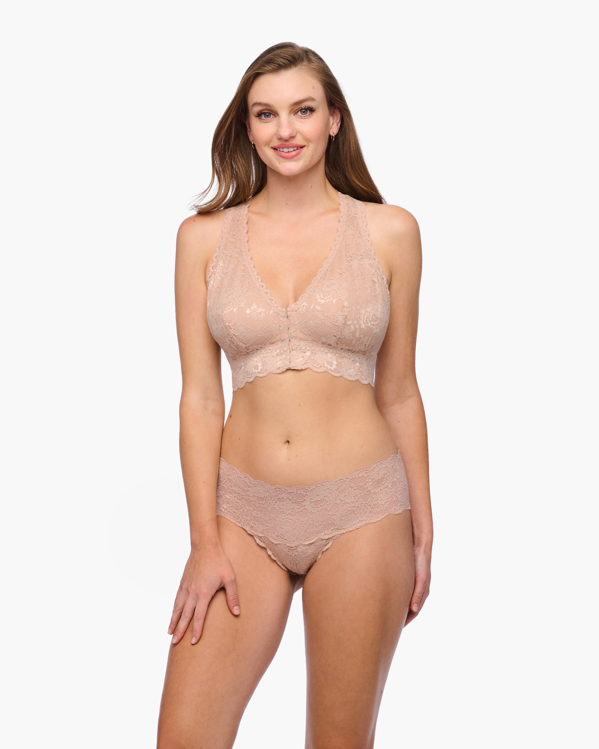 Beige Bralette - Never Say Never Bralette Post-Chirurgicale À Fermeture Frontale Curvy