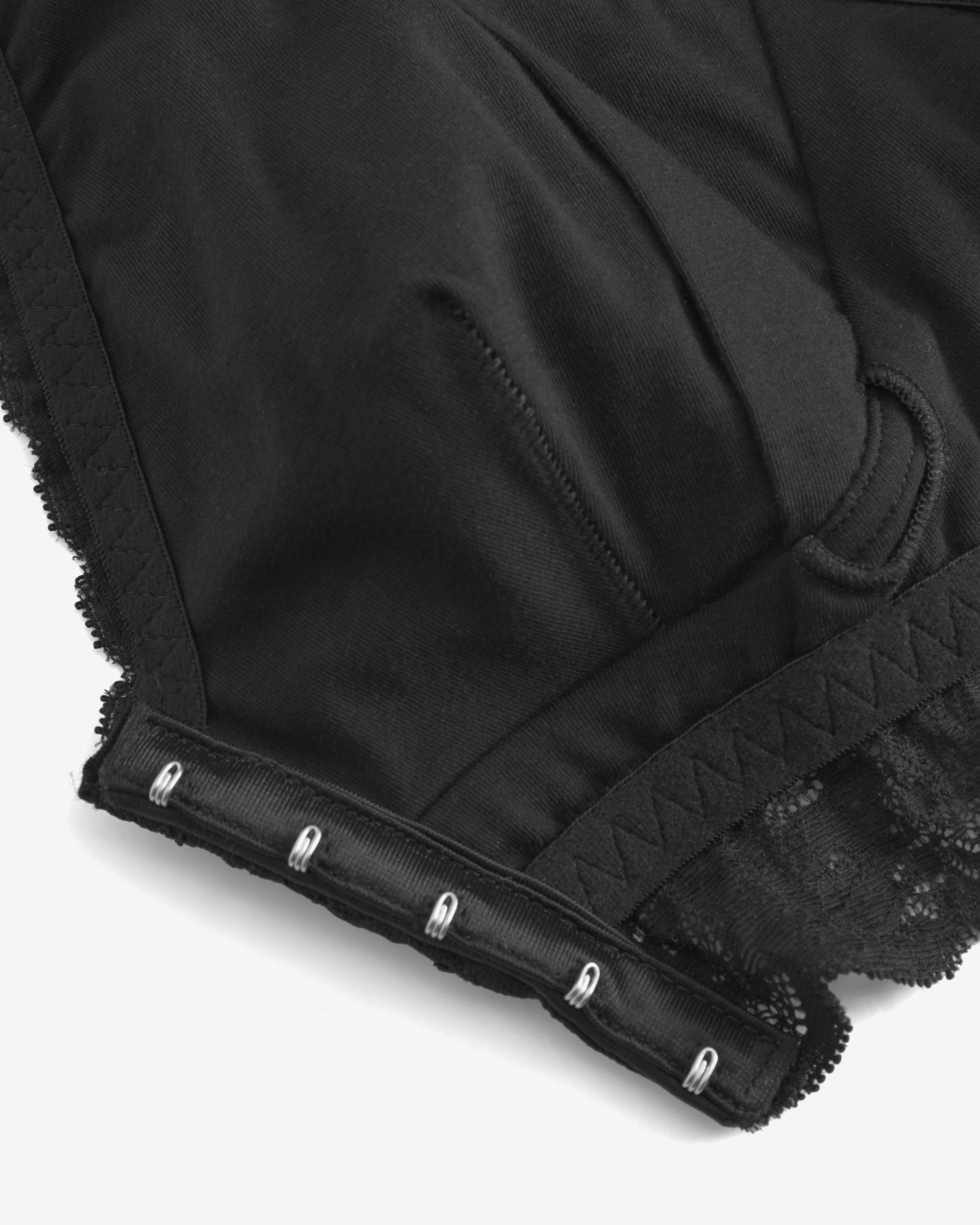 Negro Bralette - Never Say Never Bralette Para El Postoperatorio Con Cierre Frontal