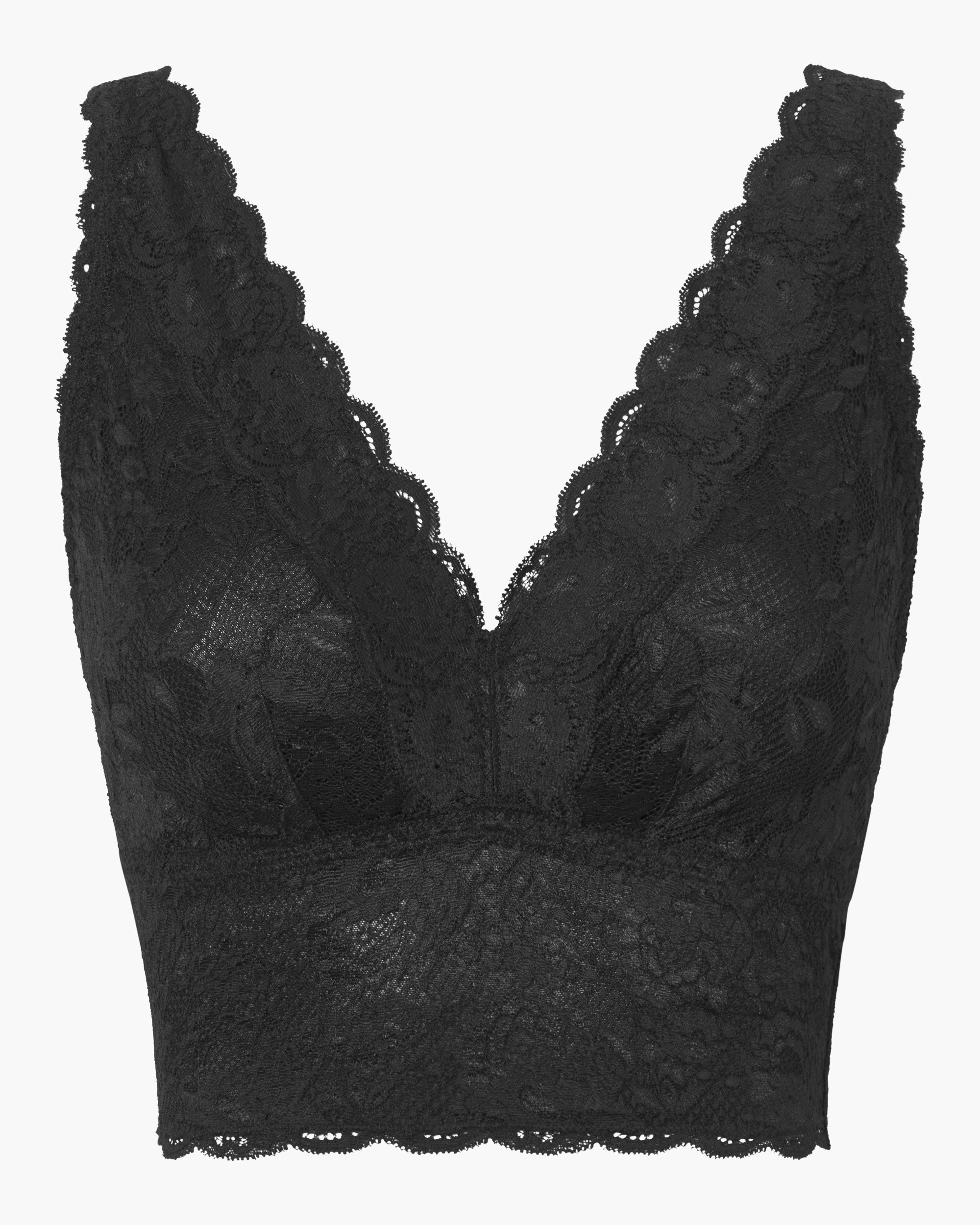 Black Bralette - Never Say Never Curvy Plungie Longline Bralette