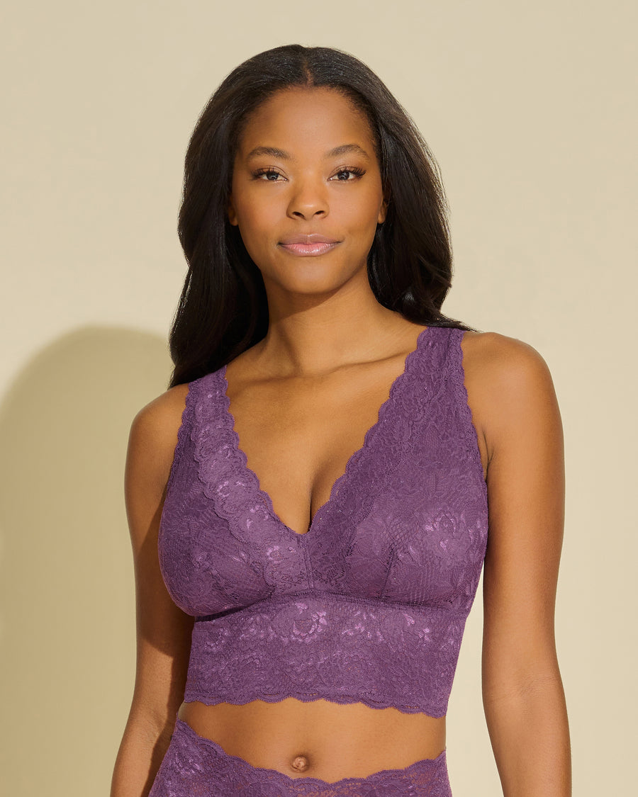 Púrpura Bralette - Never Say Never Bralette Tipo Top Escotado Curvy