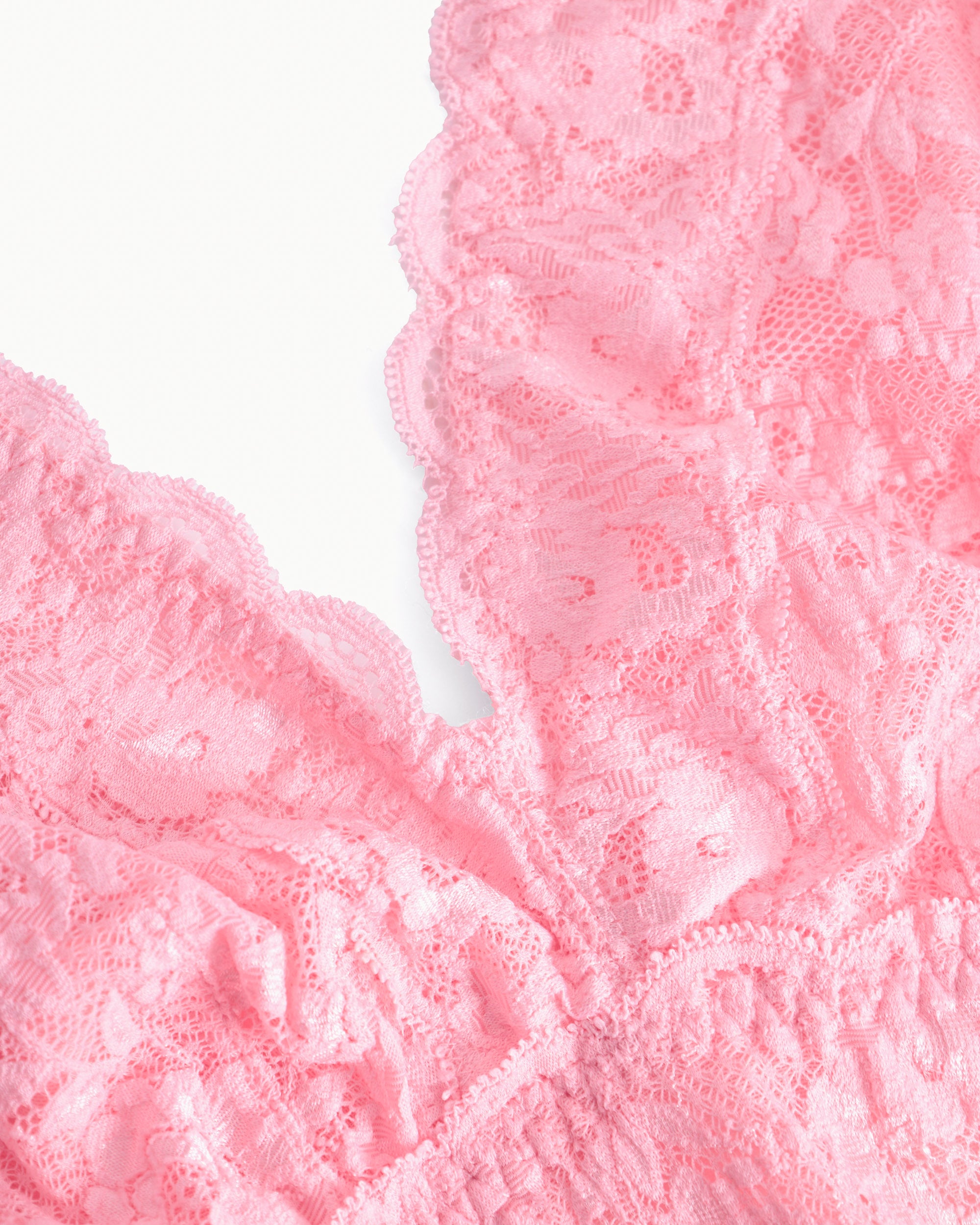 Pink Bralette - Never Say Never Curvy Plungie Longline Bralette