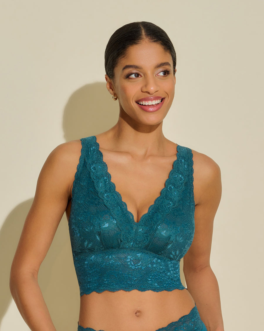 Green Bralette - Never Say Never Curvy Plungie Longline Bralette