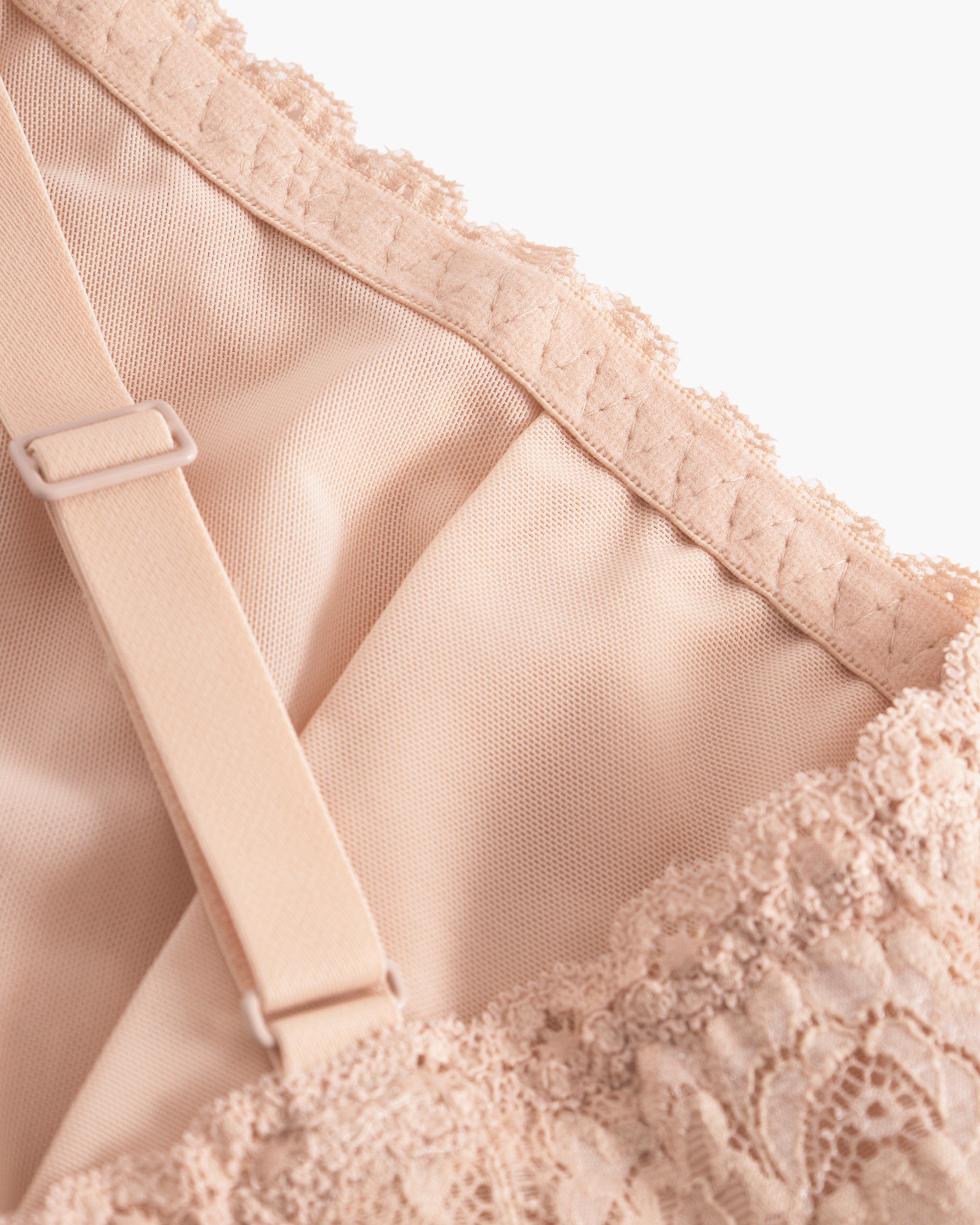Beige Bralette - Never Say Never Curvy Plungie Longline Bralette