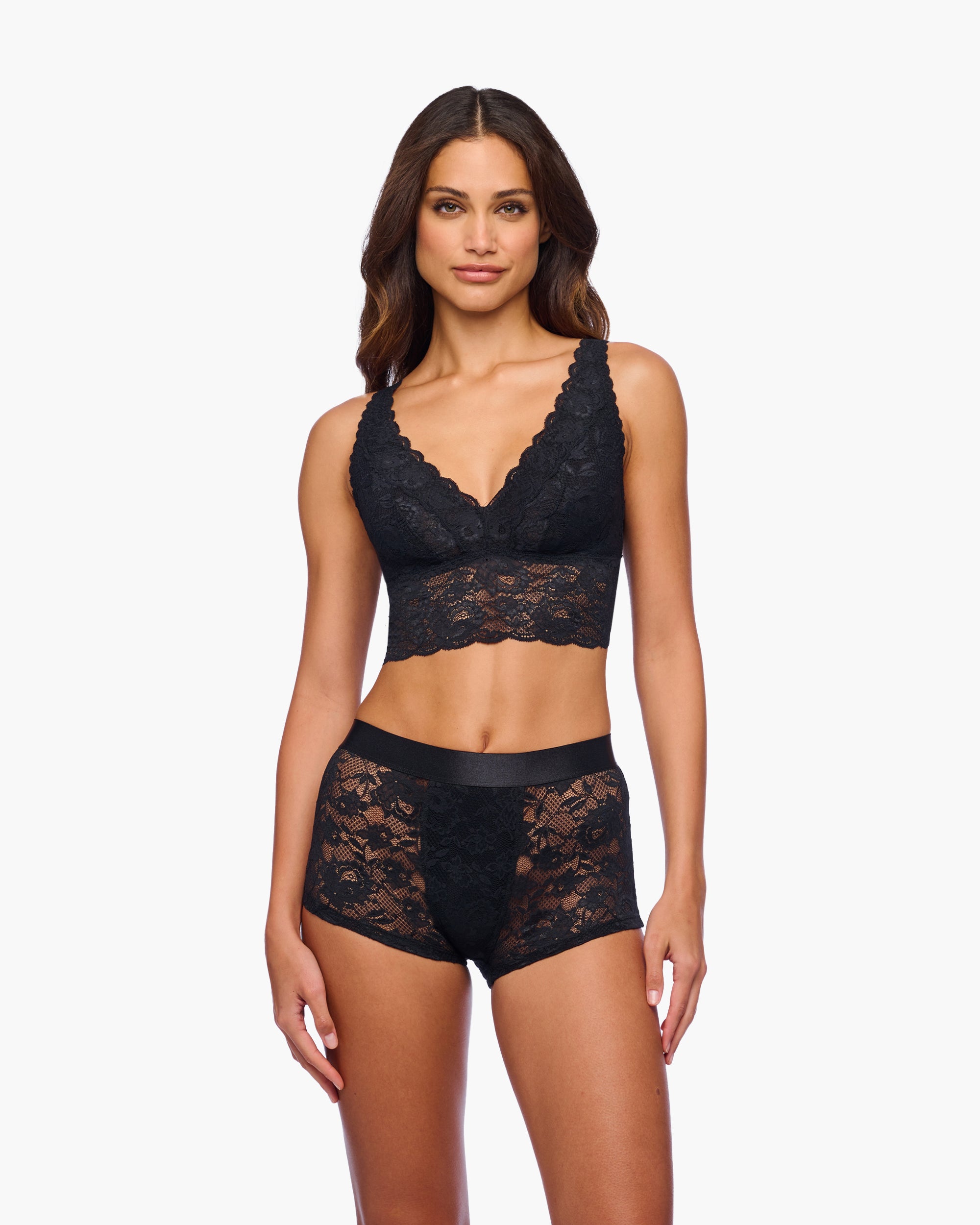 Nero Bralette - Never Say Never Bralette Alta Con Scollatura Profonda
