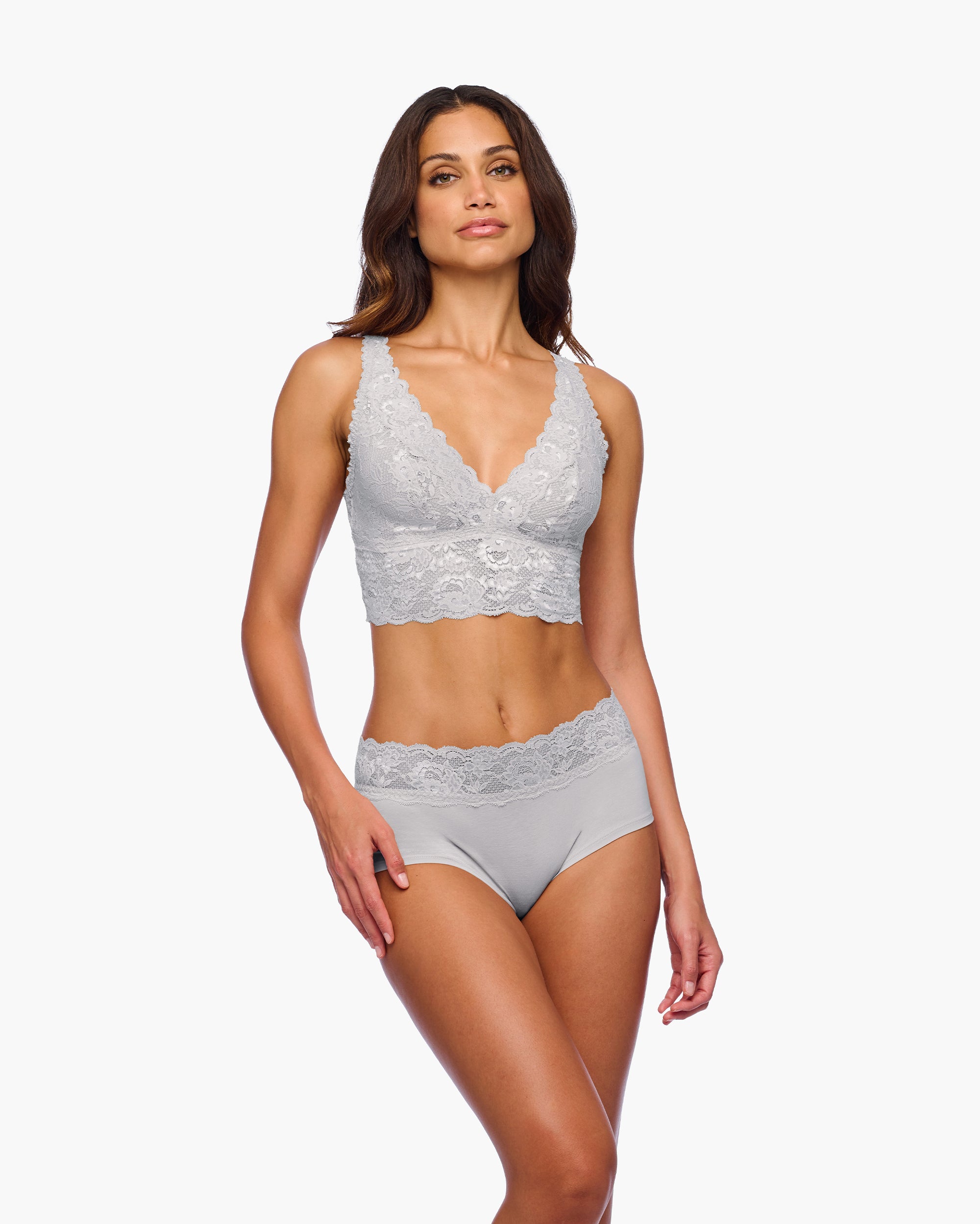 Grise Bralette - Never Say Never Brassière Décolleté Plongeant Longline