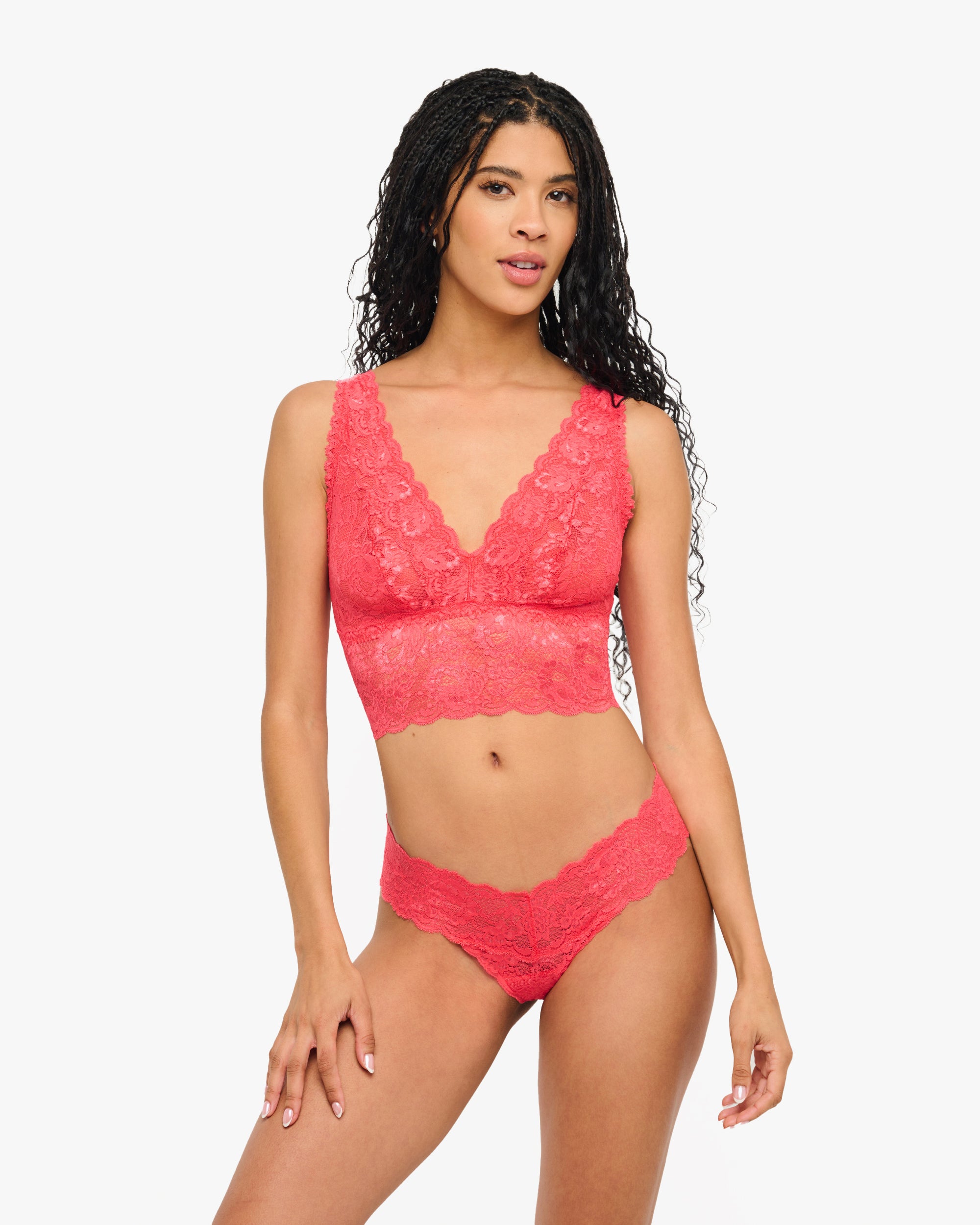 Rosa Bralette - Never Say Never Bralette Alta Con Scollatura Profonda