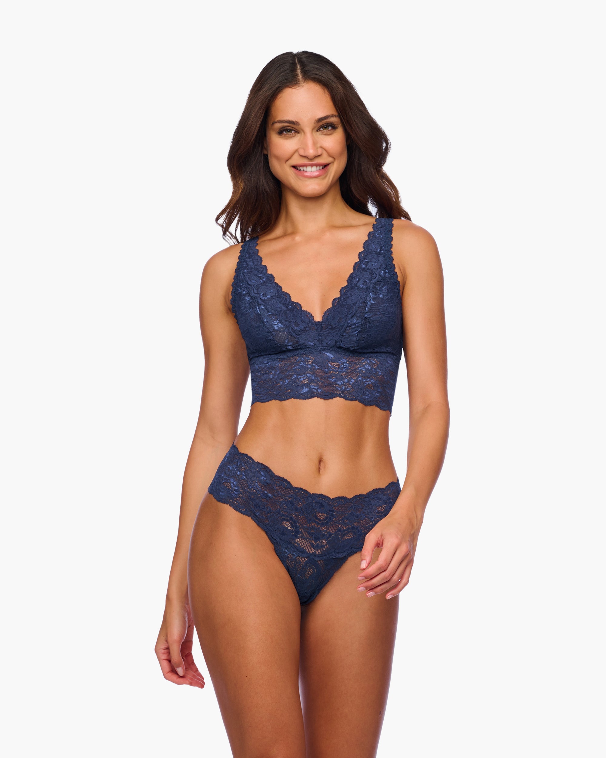 Bleue Bralette - Never Say Never Brassière Décolleté Plongeant Longline