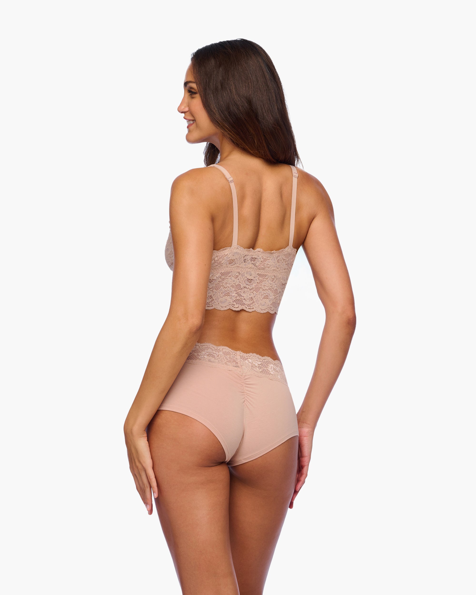 Beige Bralette - Never Say Never Brassière Décolleté Plongeant Longline