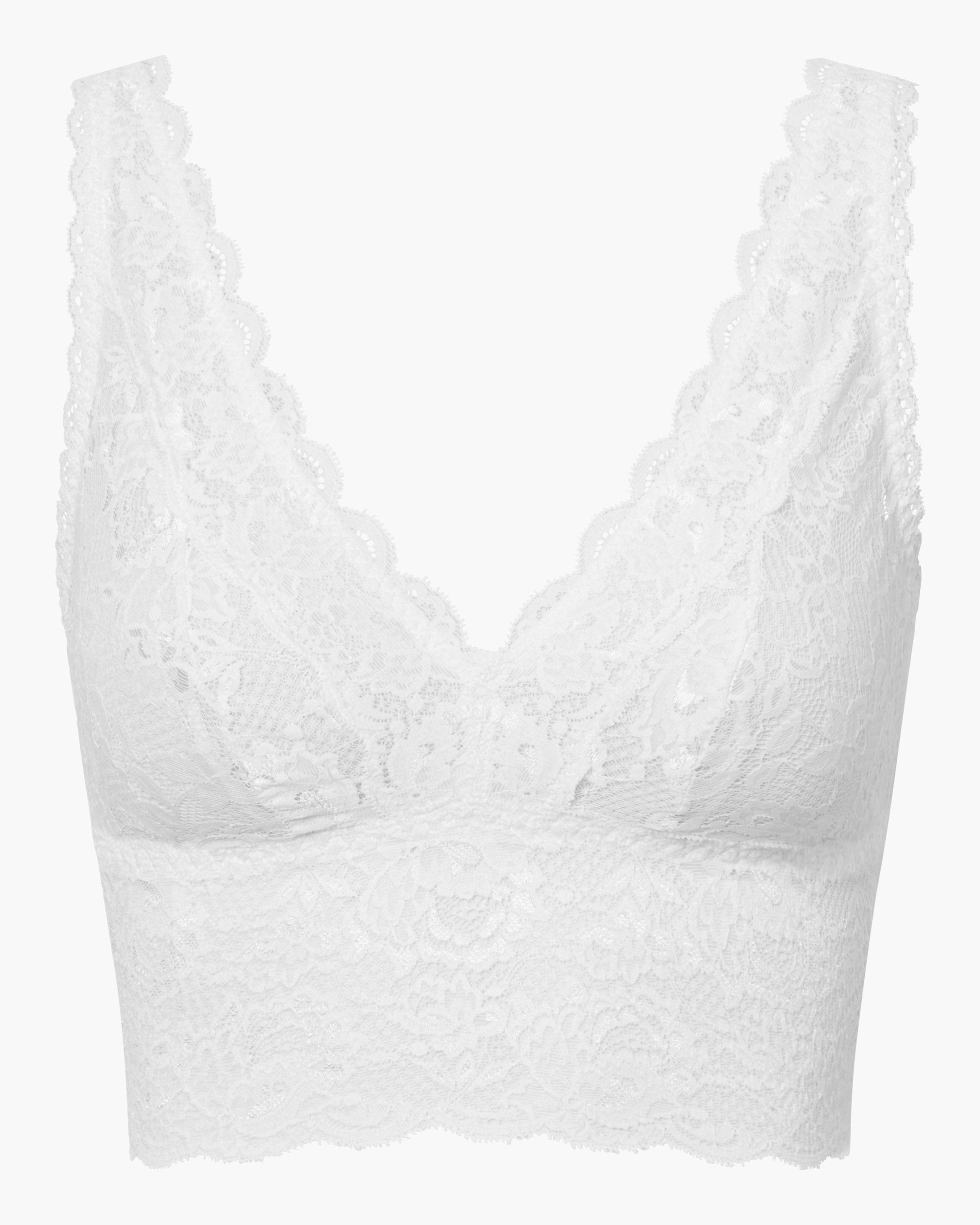 Bianco Bralette - Never Say Never Bralette Alta Con Scollatura Profonda