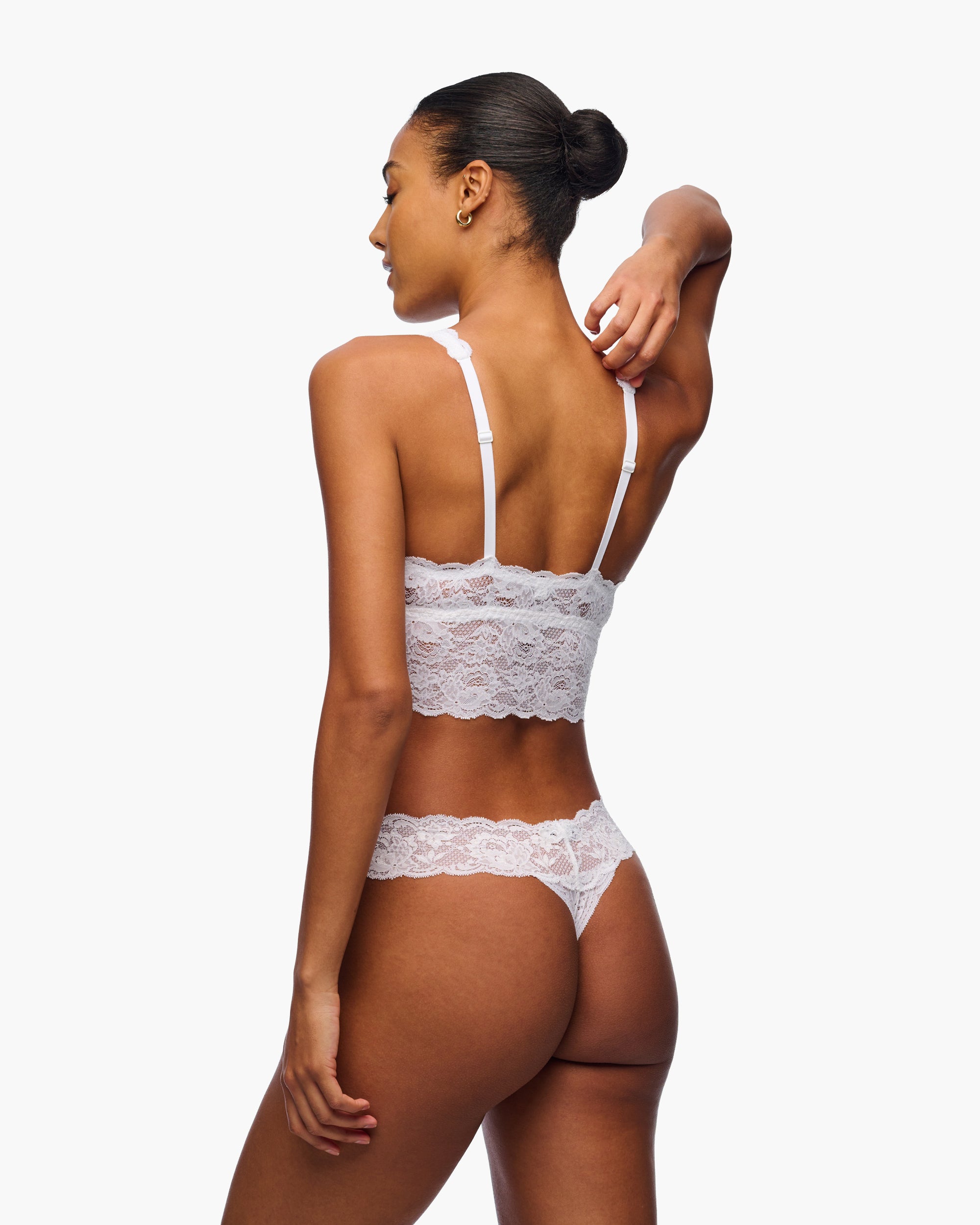 Blanc Bralette - Never Say Never Brassière Décolleté Plongeant Longline