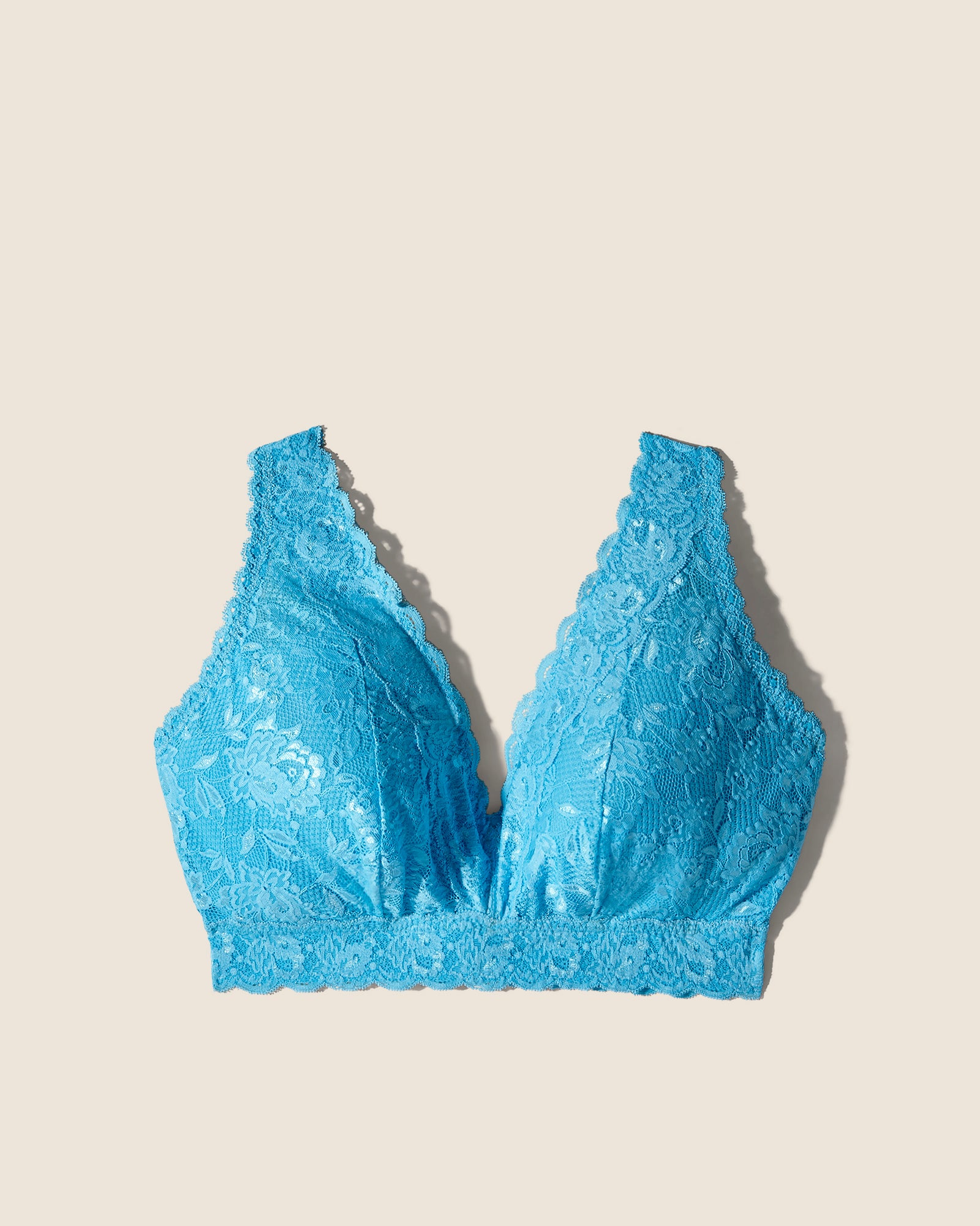 Blue Bralette - Never Say Never Ultra Curvy Plungie Longline Bralette