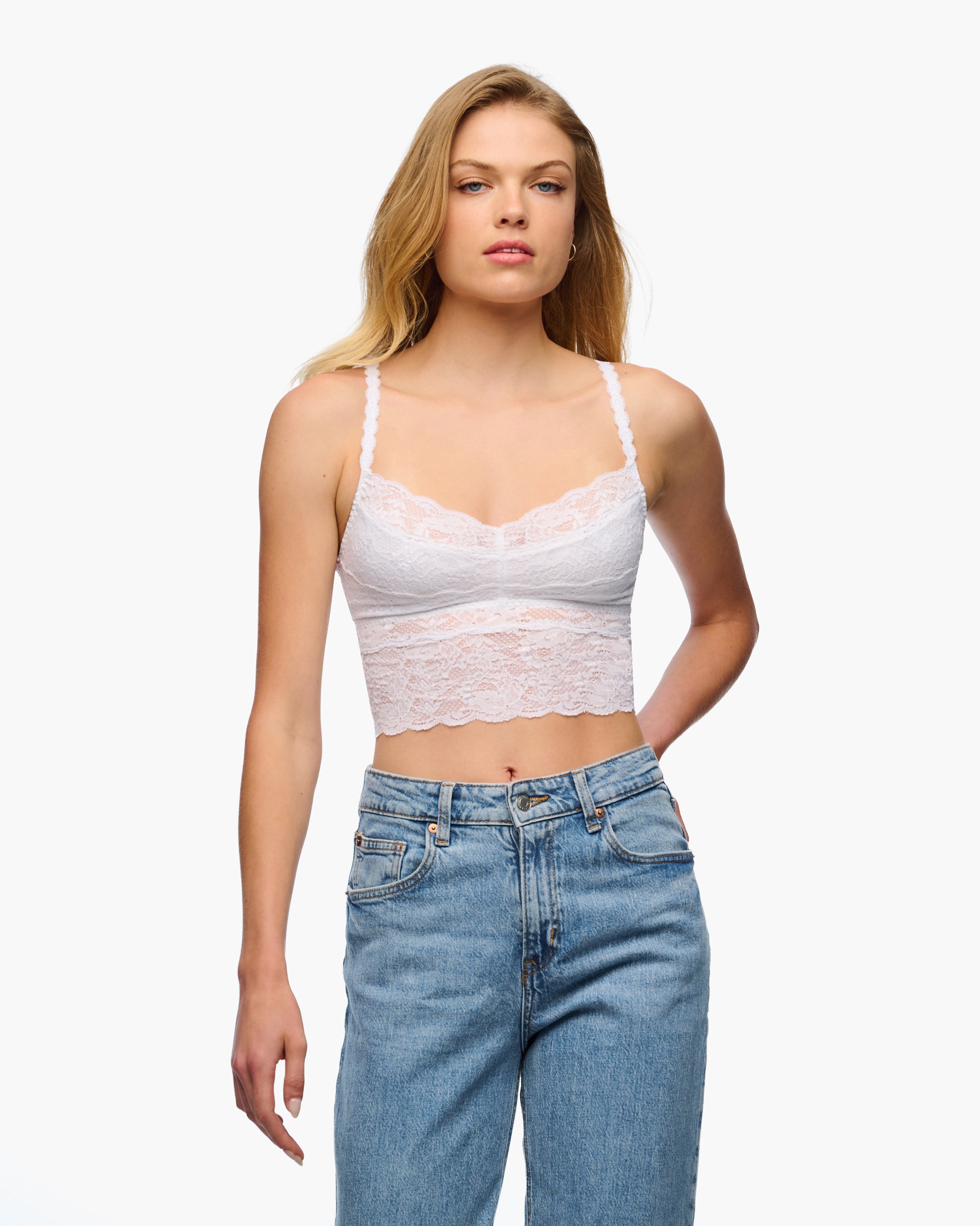 Weiß Hemdchen - Never Say Never Crop Camisole-Hemdchen
