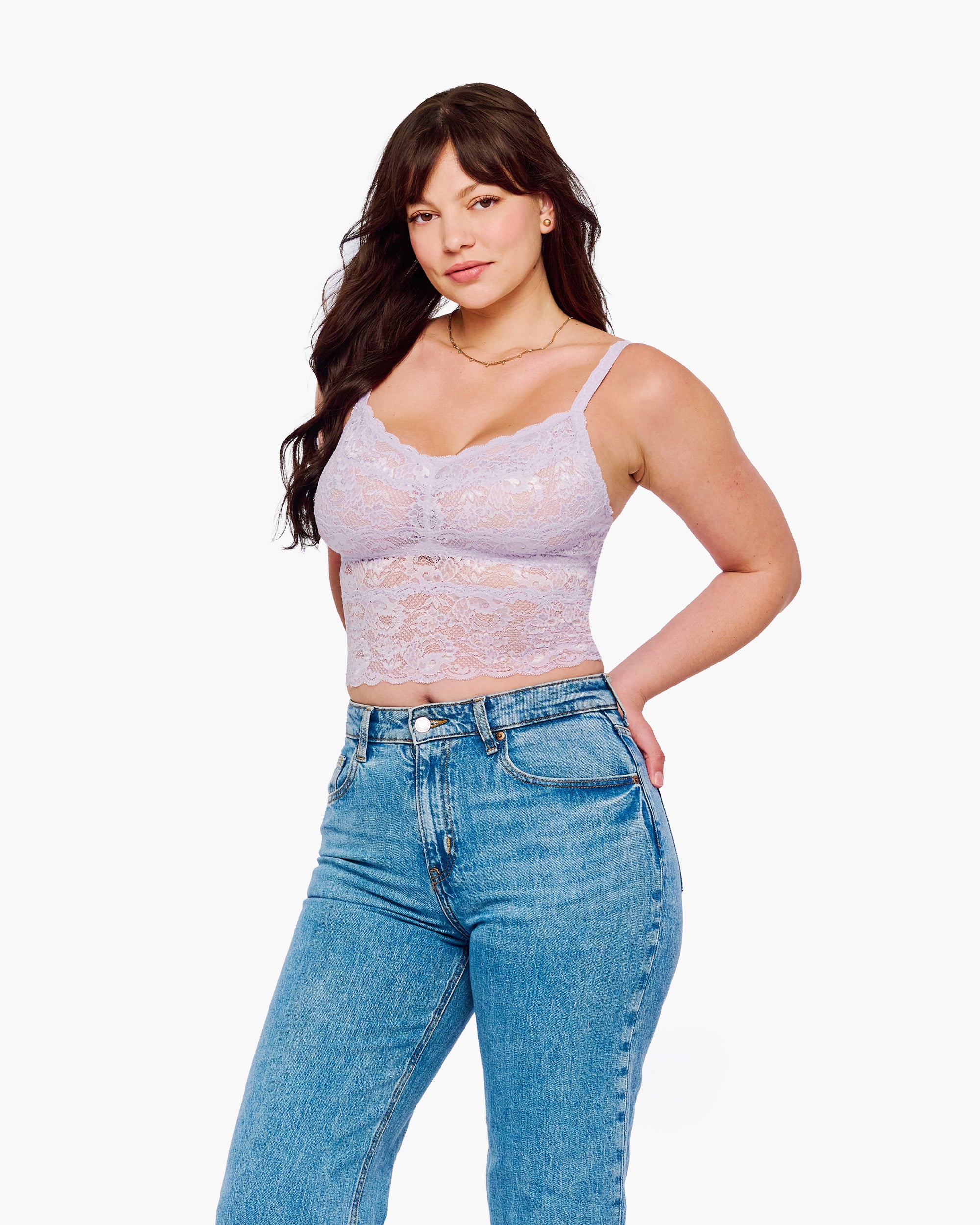Lila Hemdchen - Never Say Never Curvy Shortie Mieder Im Cropped-Stil