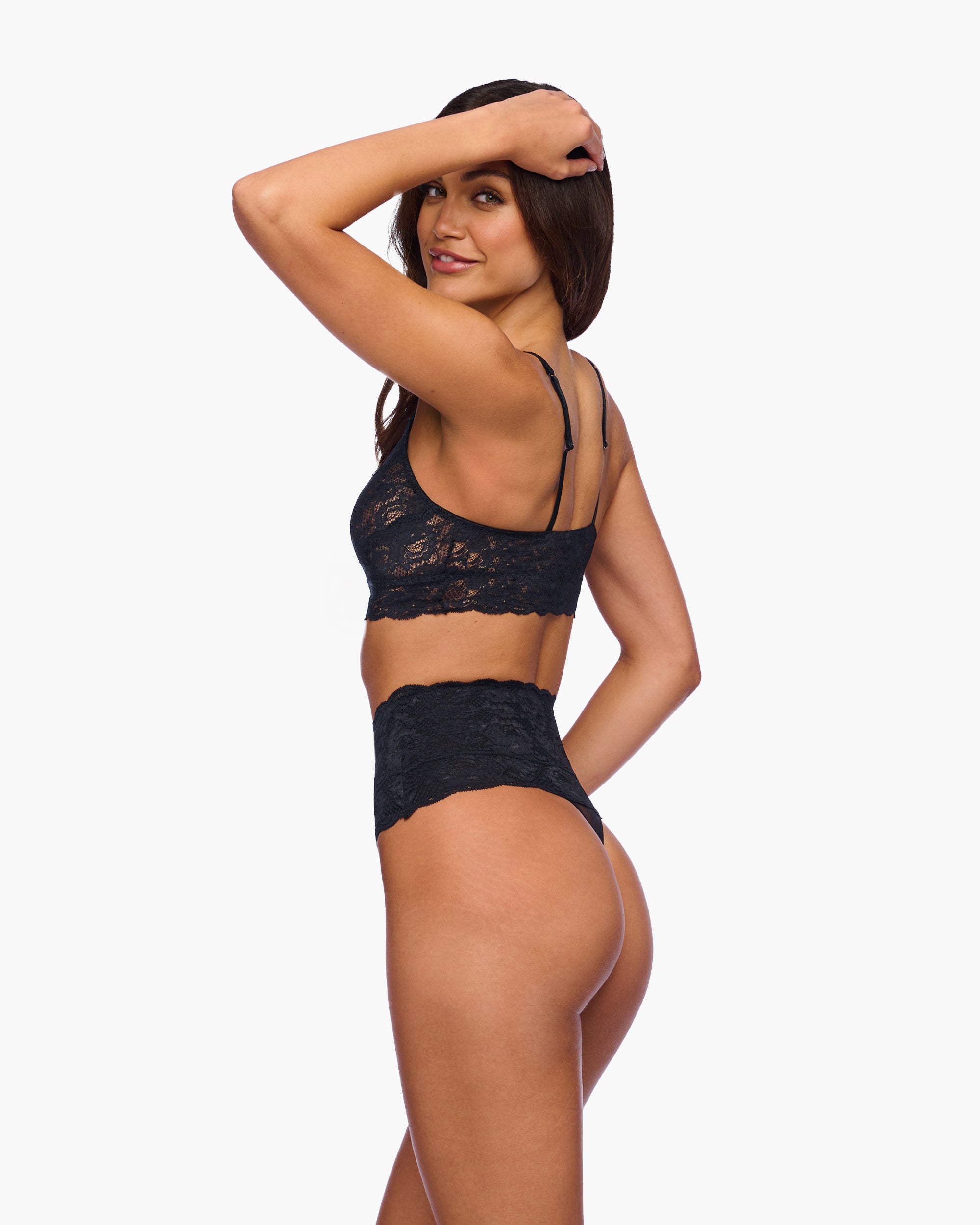 Noir String - Never Say Never String Taille Haute Sexy Gainant