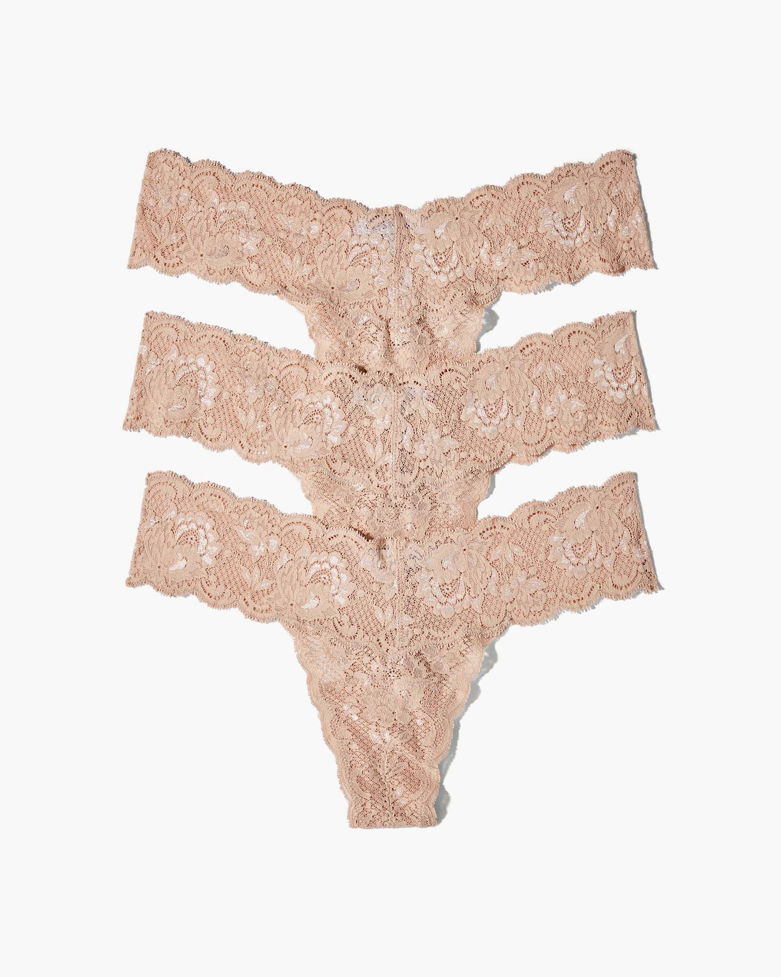 Beige Tangas - Never Say Never Pack De 3 Tangas Bajos