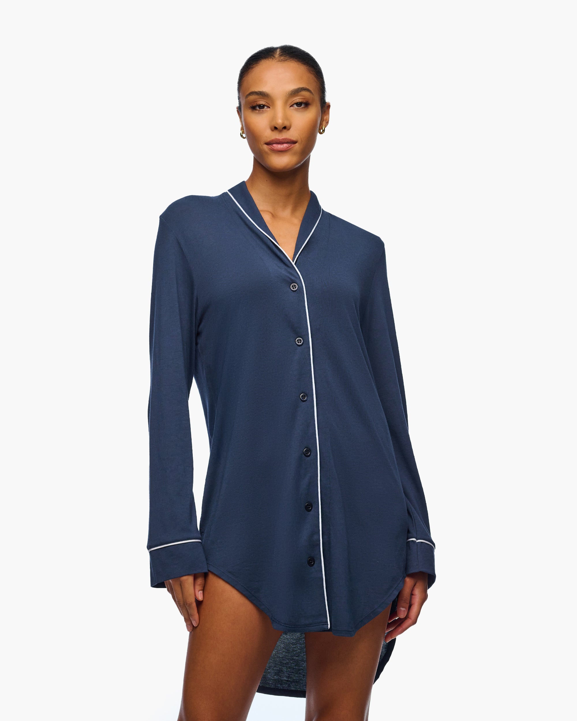 Bleue Chemise - Pima Lusso Chemise De Nuit