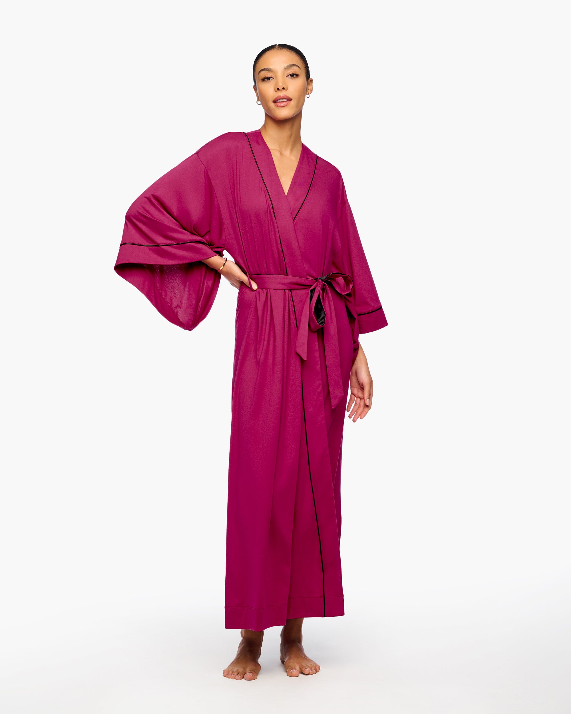 Red Kaftan Kimono - Pima Lusso Robe
