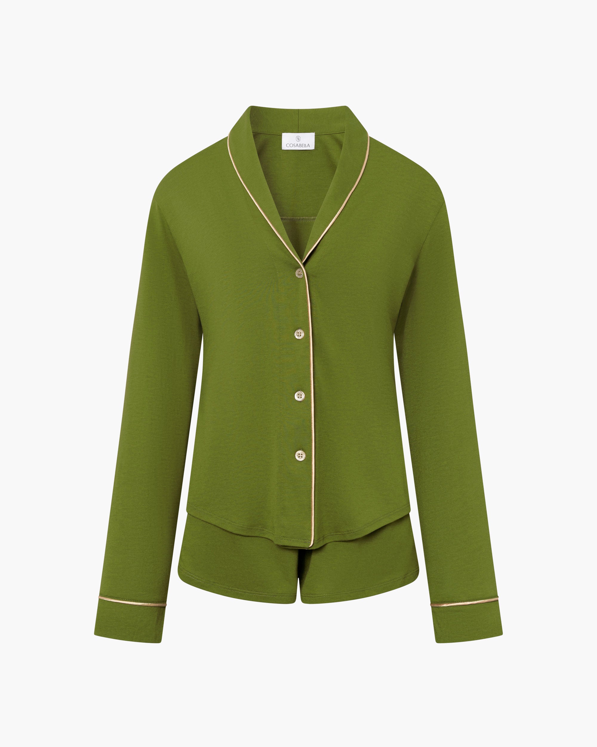 Verde Conjuntos - Pima Lusso Pijama Con Top Y Short