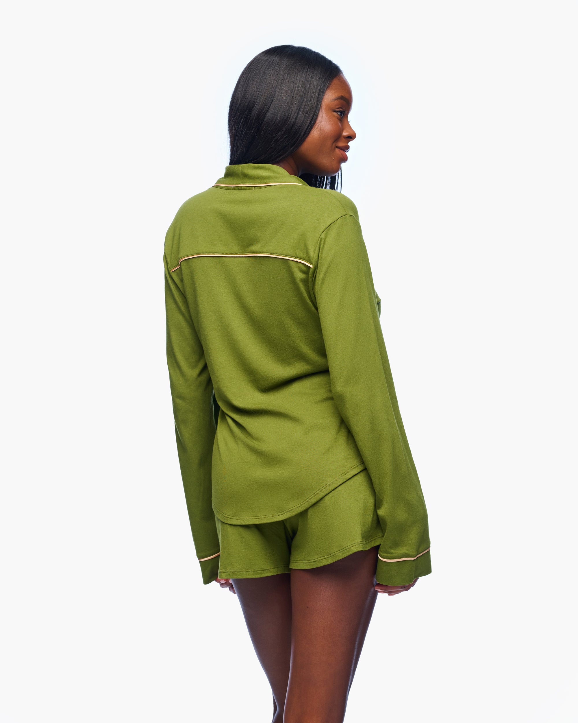 Verde Set - Pima Lusso Pigiama Top Lungo E Boxer