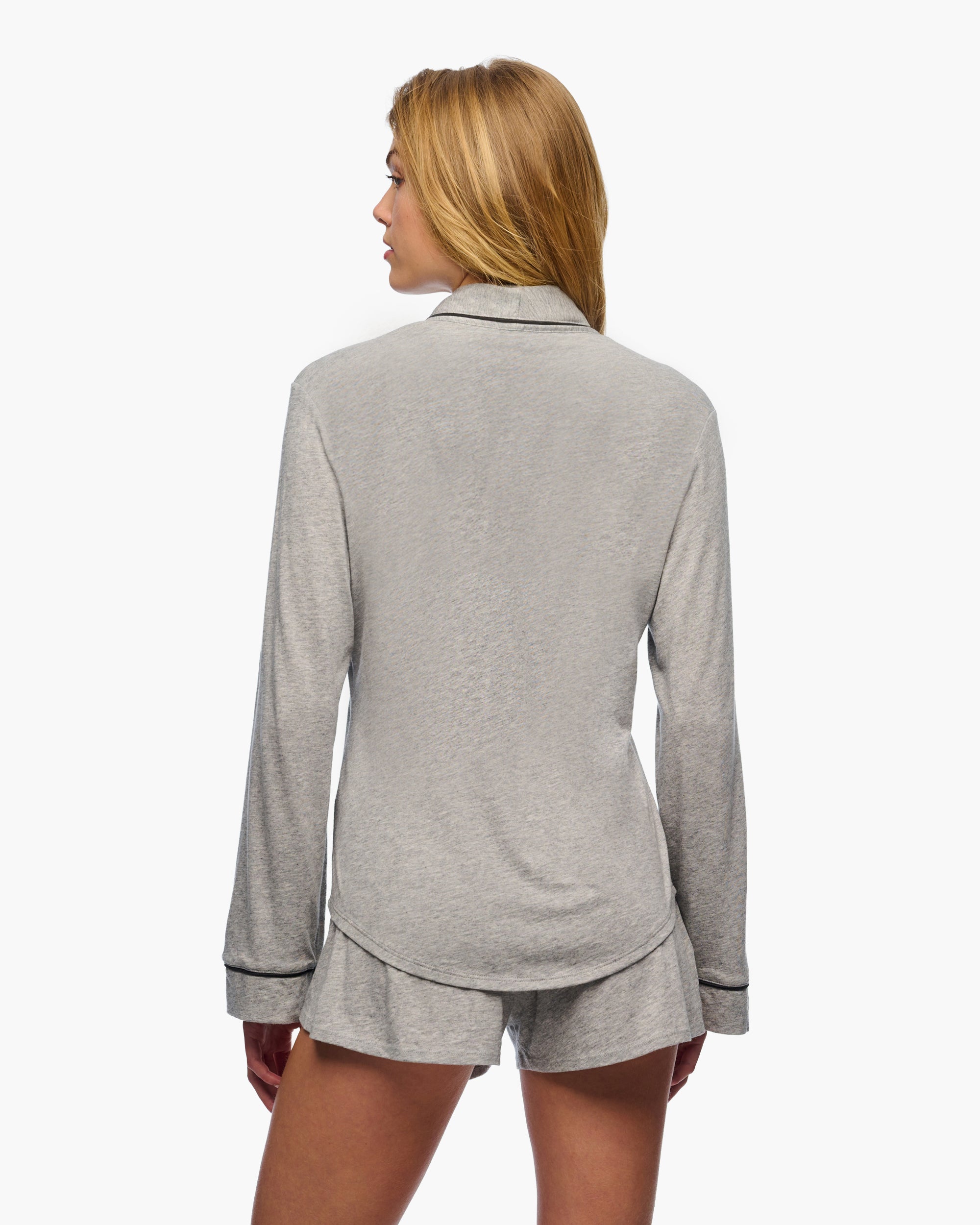 Gray Set - Bella Lusso Long Sleeve Top & Boxer Set