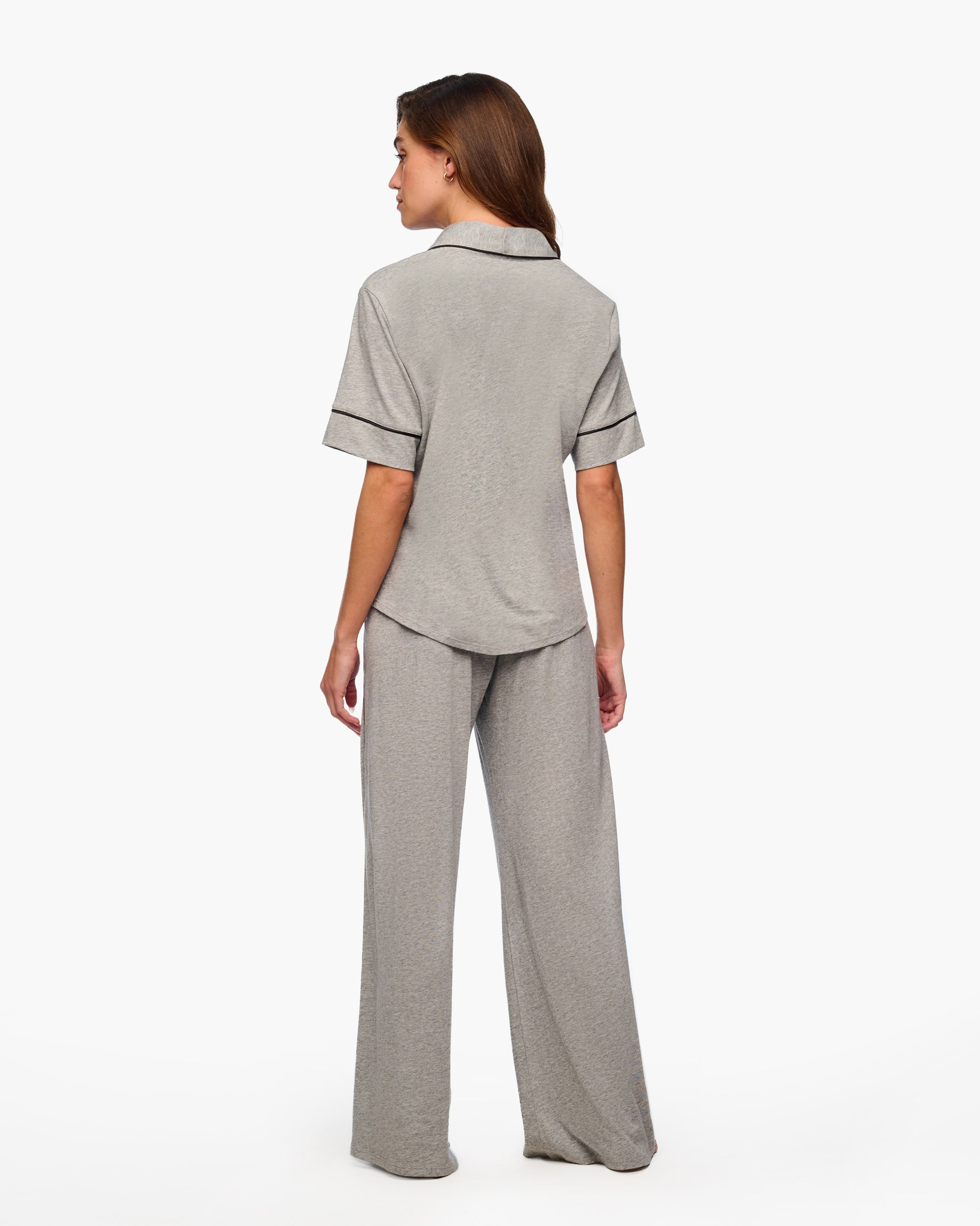 Gray Set - Bella Lusso Short Sleeve Top & Pant Set