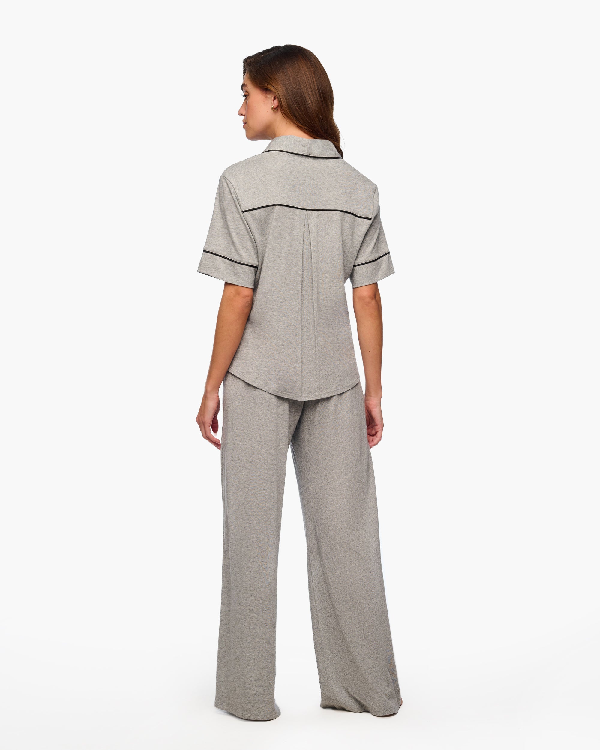 Gray Set - Bella Lusso Short Sleeve Top & Pant Set