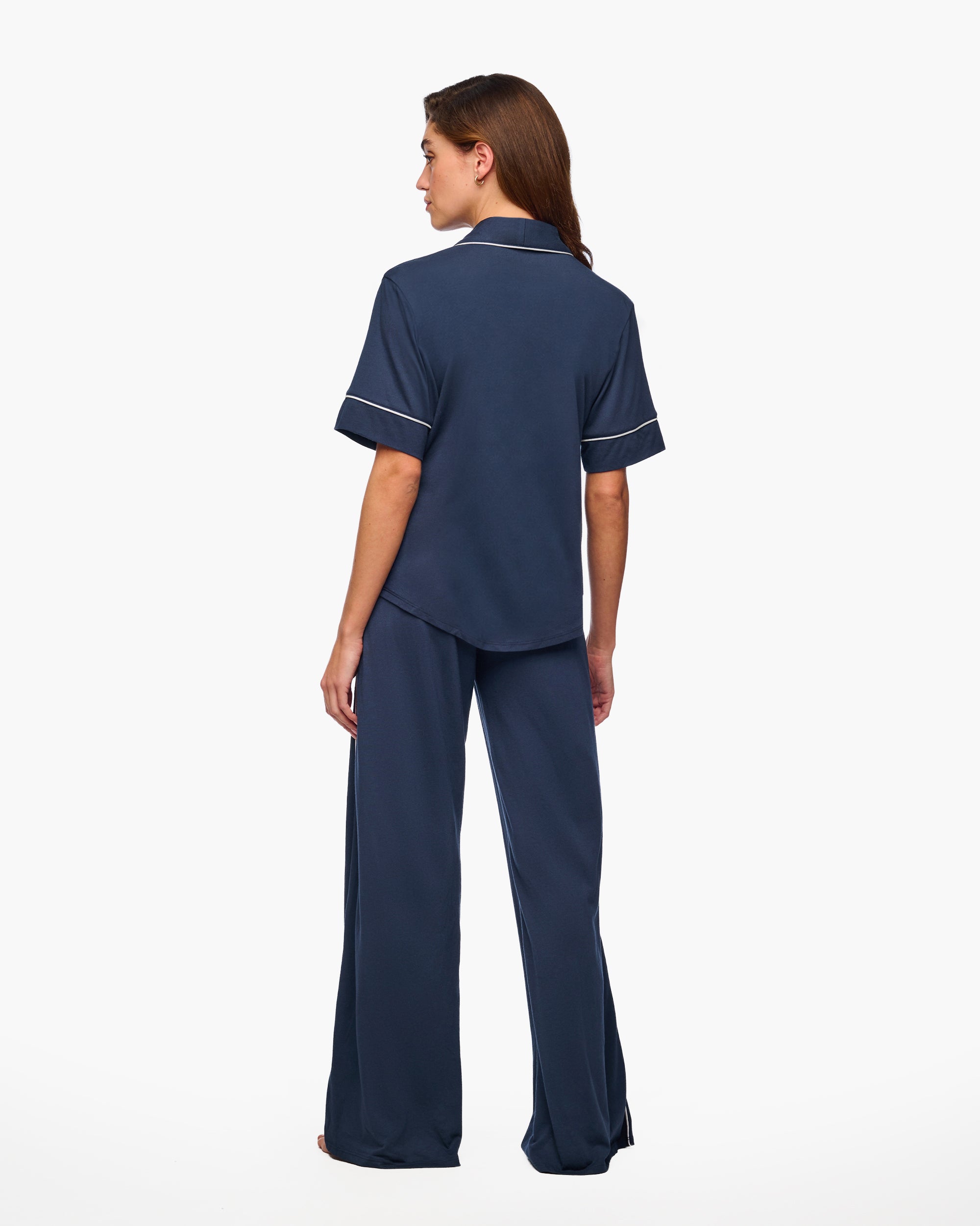 Blue Set - Bella Lusso Short Sleeve Top & Pant Set