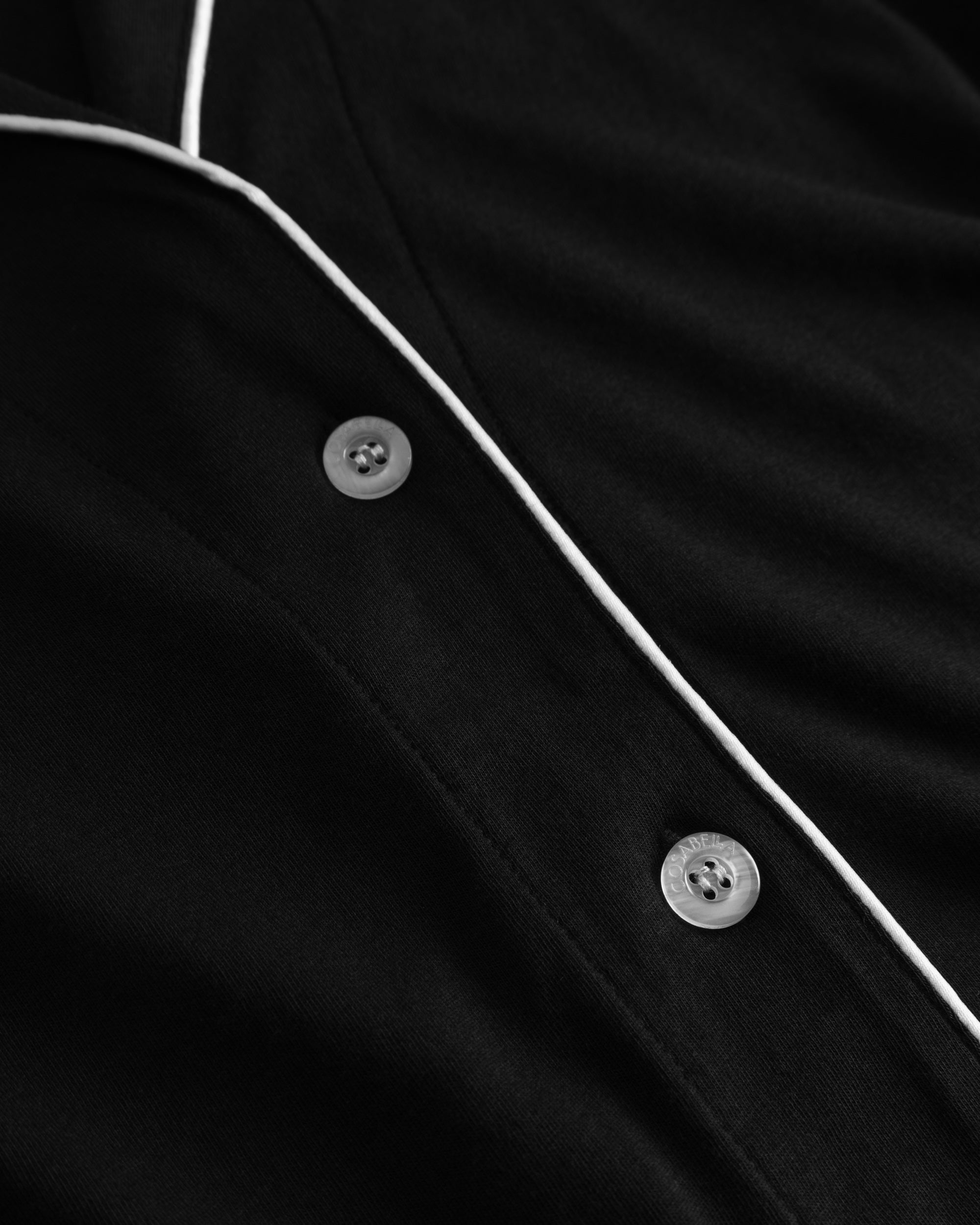 Nero Set - Pima Lusso Completo Con Top A Maniche Lunghe E Pantaloni