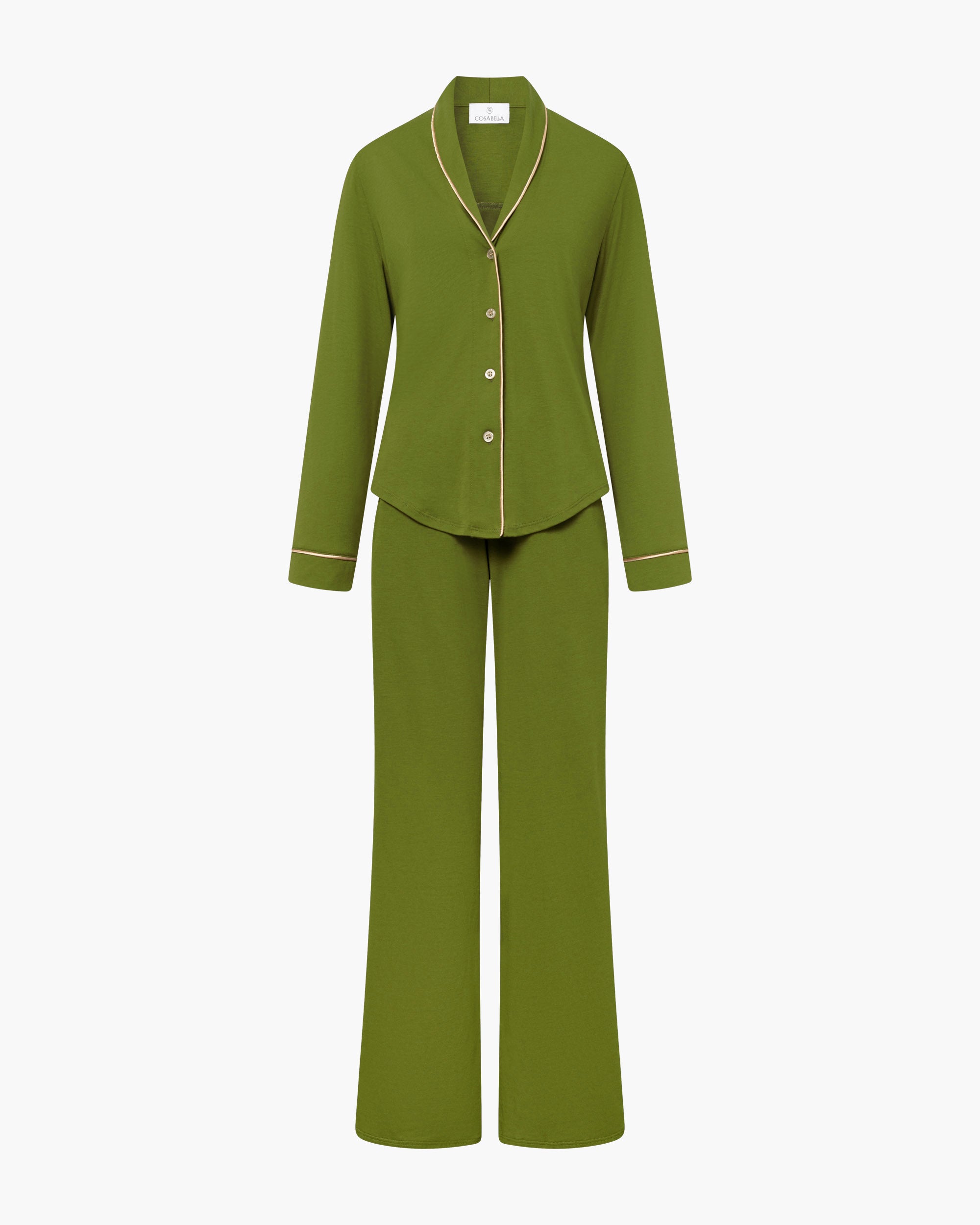 Verte Ensemble - Pima Lusso Pyjama Complet Manches Longues